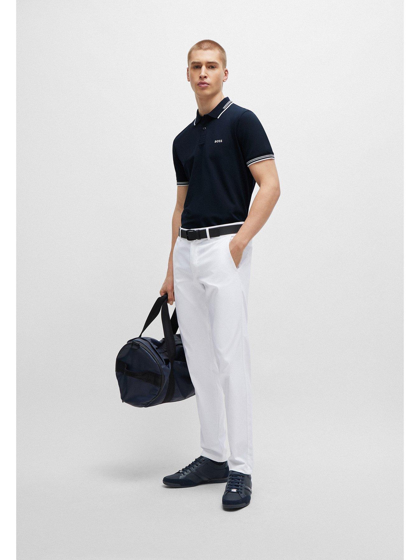 Image 3 of 4 of BOSS Mens Golf Paul Slim Fit Polo Shirt - Dark Blue