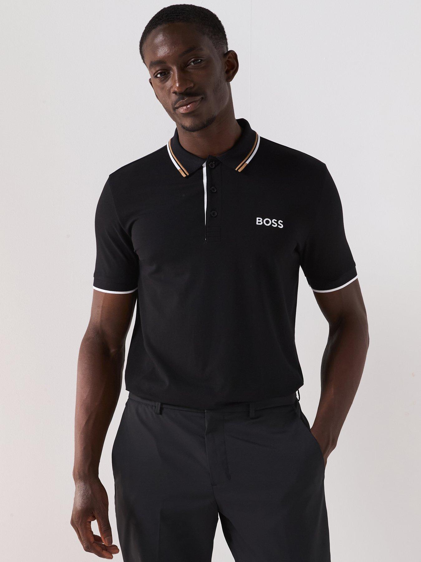 Image 1 of 5 of BOSS Mens Golf Paddy Pro Regular Fit Polo Shirt - Black
