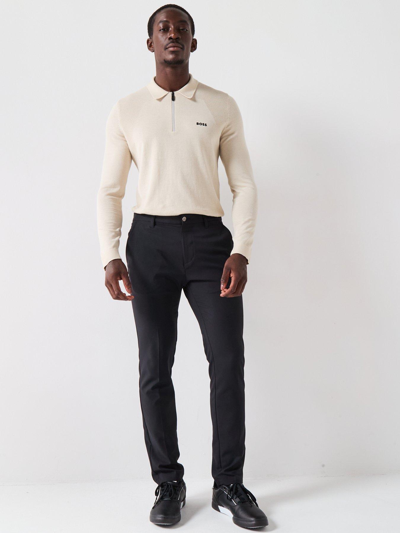 Image 3 of 4 of BOSS Mens Golf Momentum Lite Long Sleeve Polo - Beige