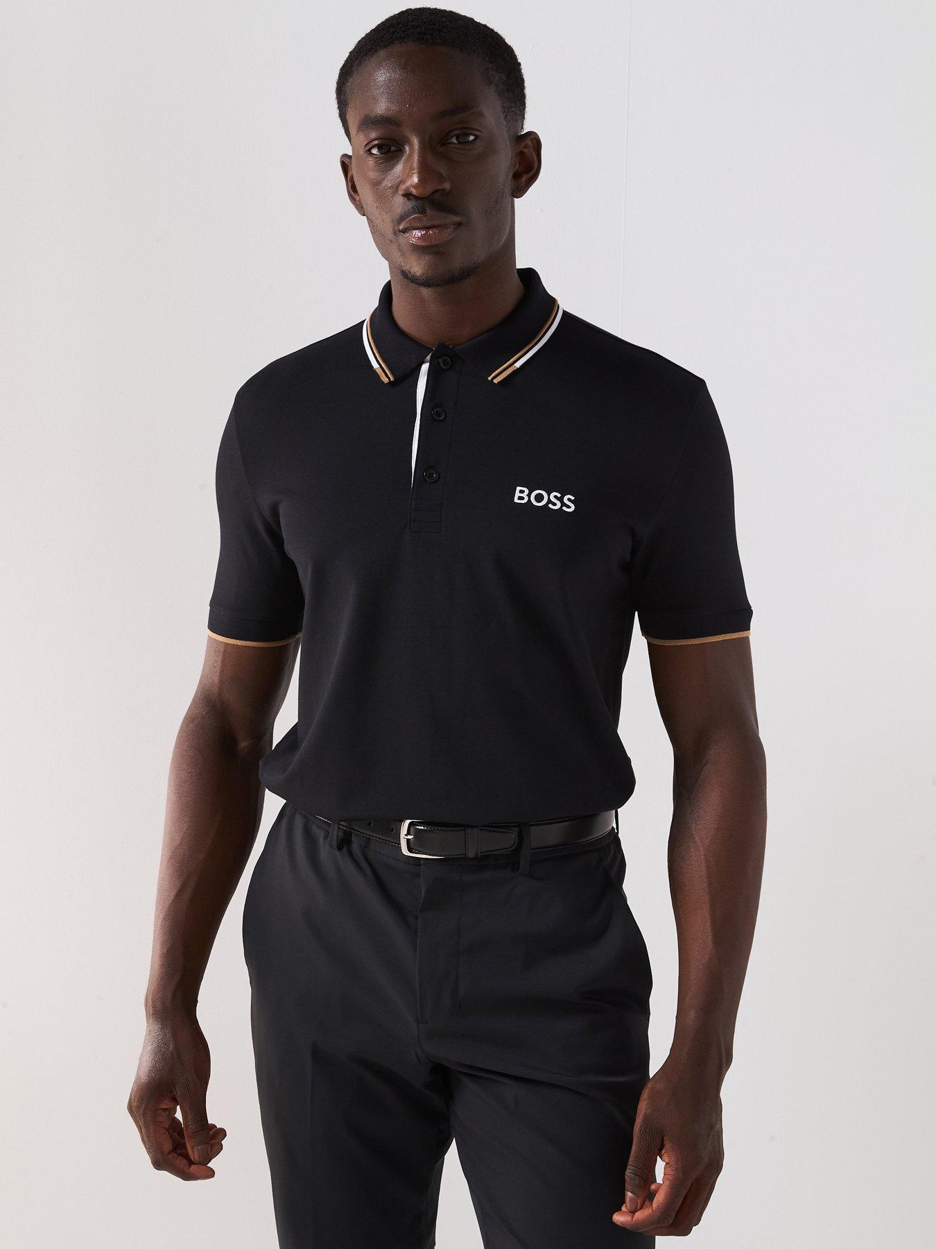 BOSS Mens Golf Paddy Pro Regular Fit Polo - Black