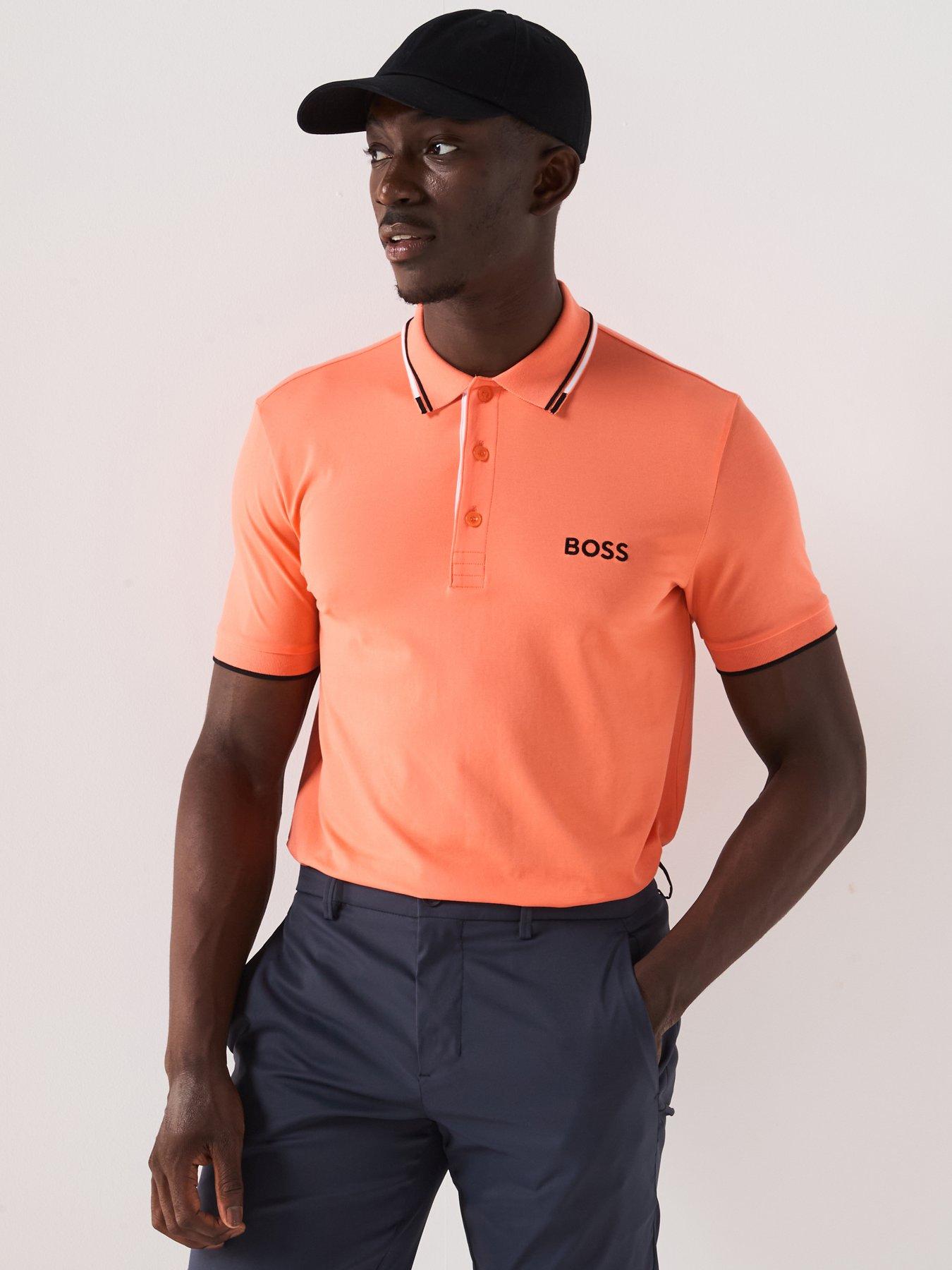 BOSS Mens Golf Paddy Pro Regular Fit Polo Top - Pink