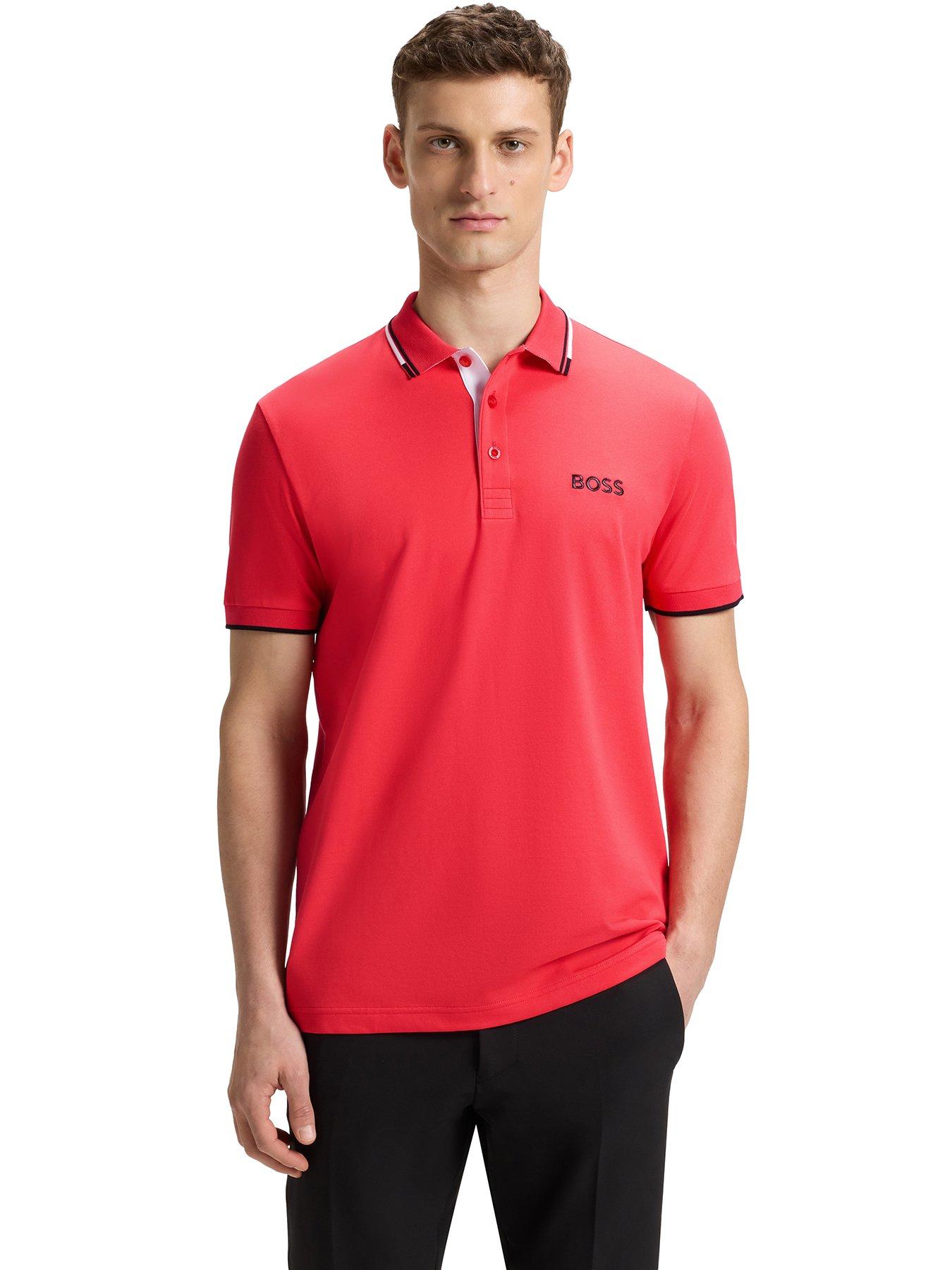 Image 1 of 4 of BOSS Mens Golf Paddy Pro Regular Fit Polo - Red