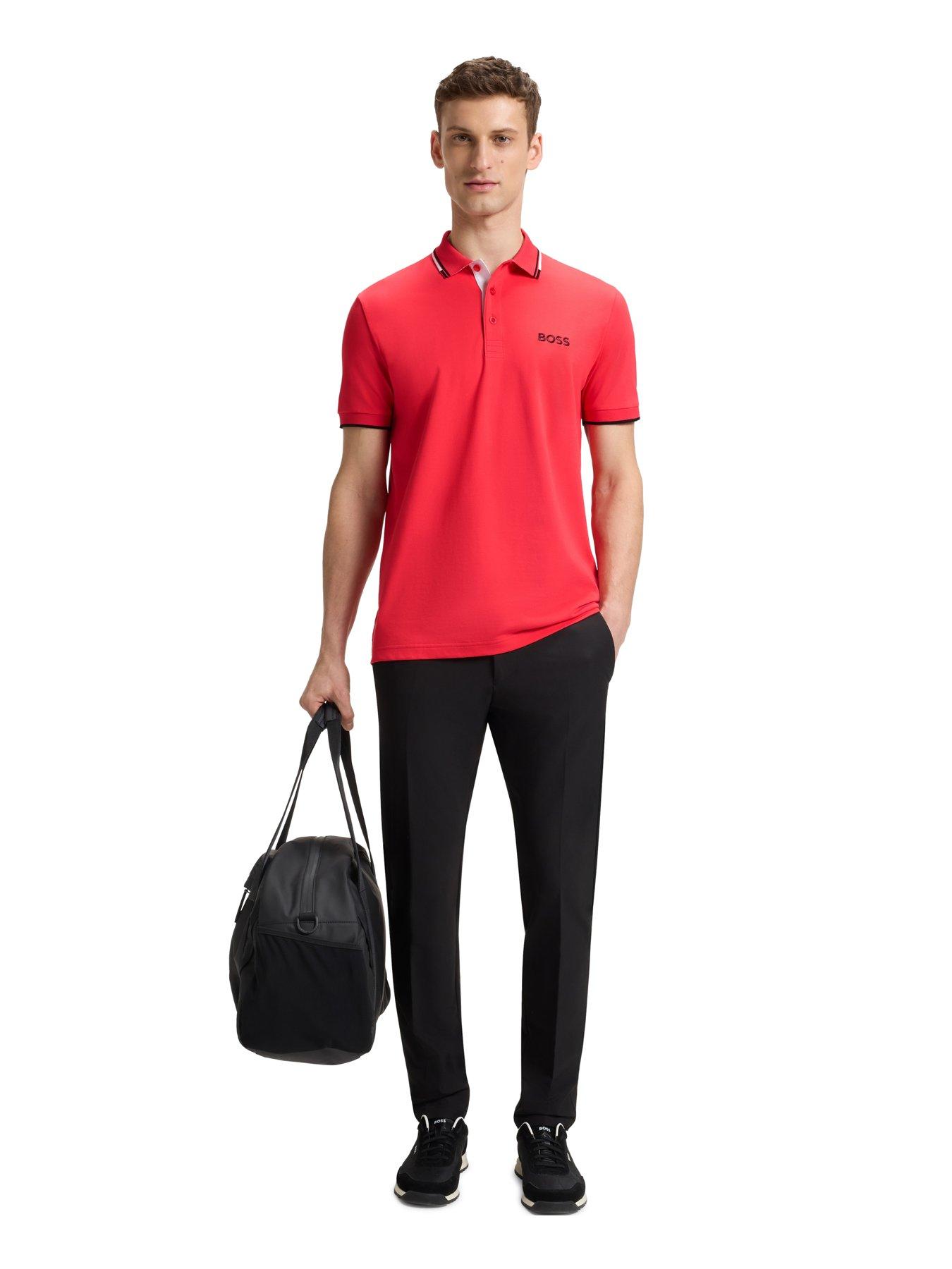 Image 3 of 4 of BOSS Mens Golf Paddy Pro Regular Fit Polo - Red