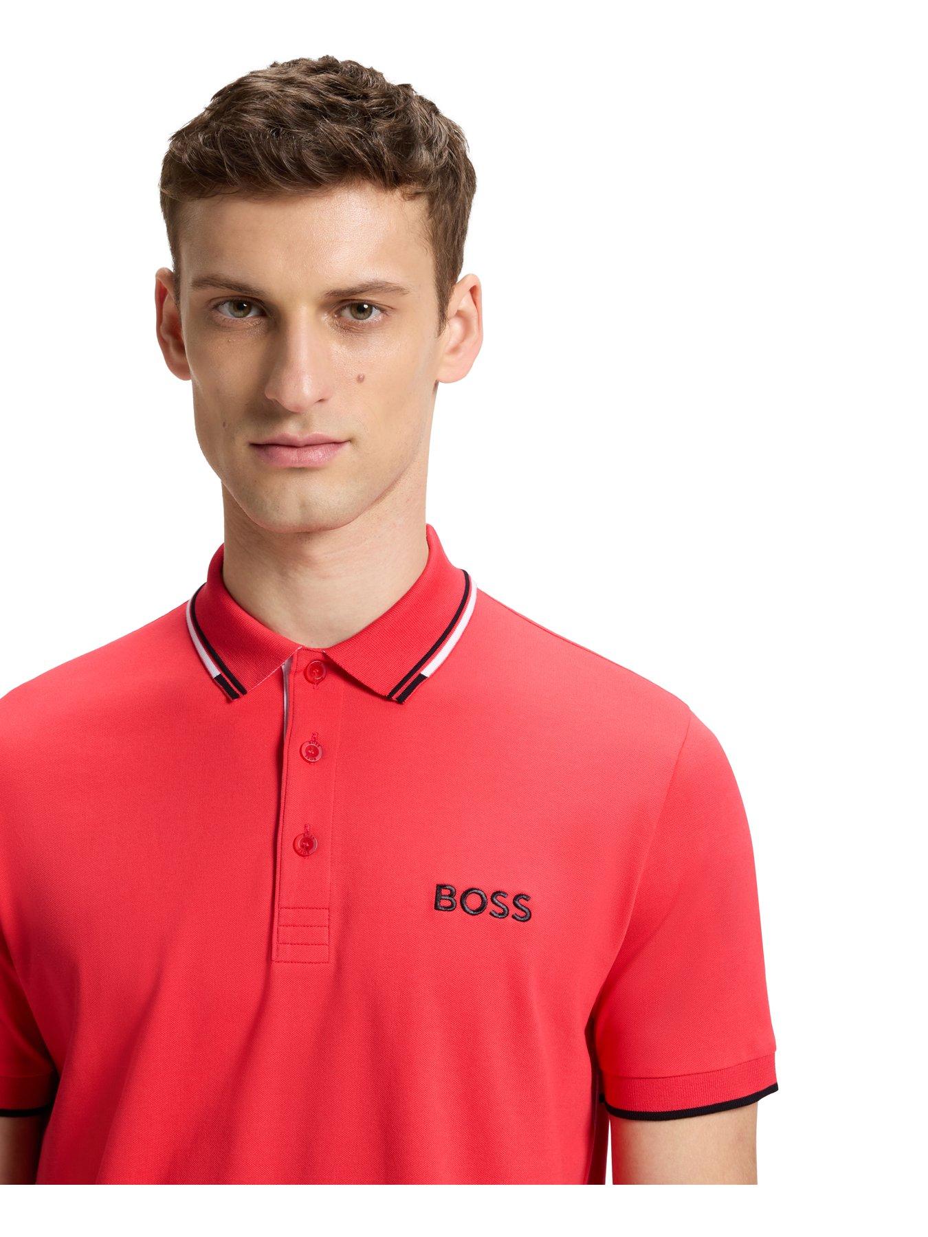 Image 4 of 4 of BOSS Mens Golf Paddy Pro Regular Fit Polo - Red