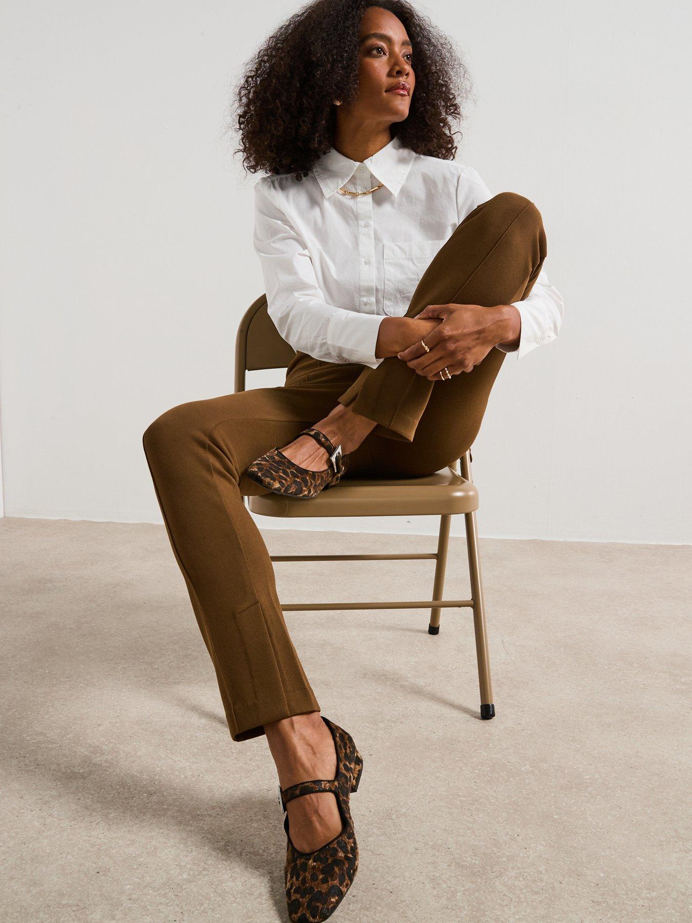 Image 7 of 8 of V by Very Leopard Ballet Pump - Brown