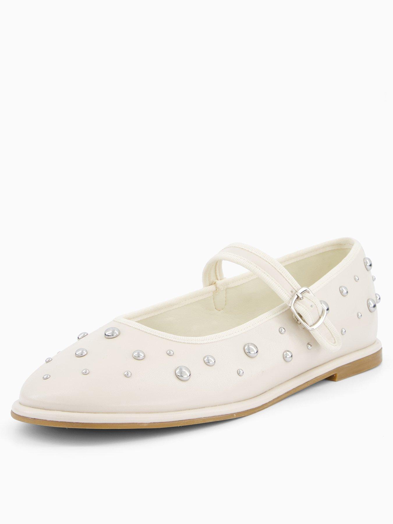 Image 4 of 8 of V by Very Mary Jane Ballet Pump With Studs - Cream