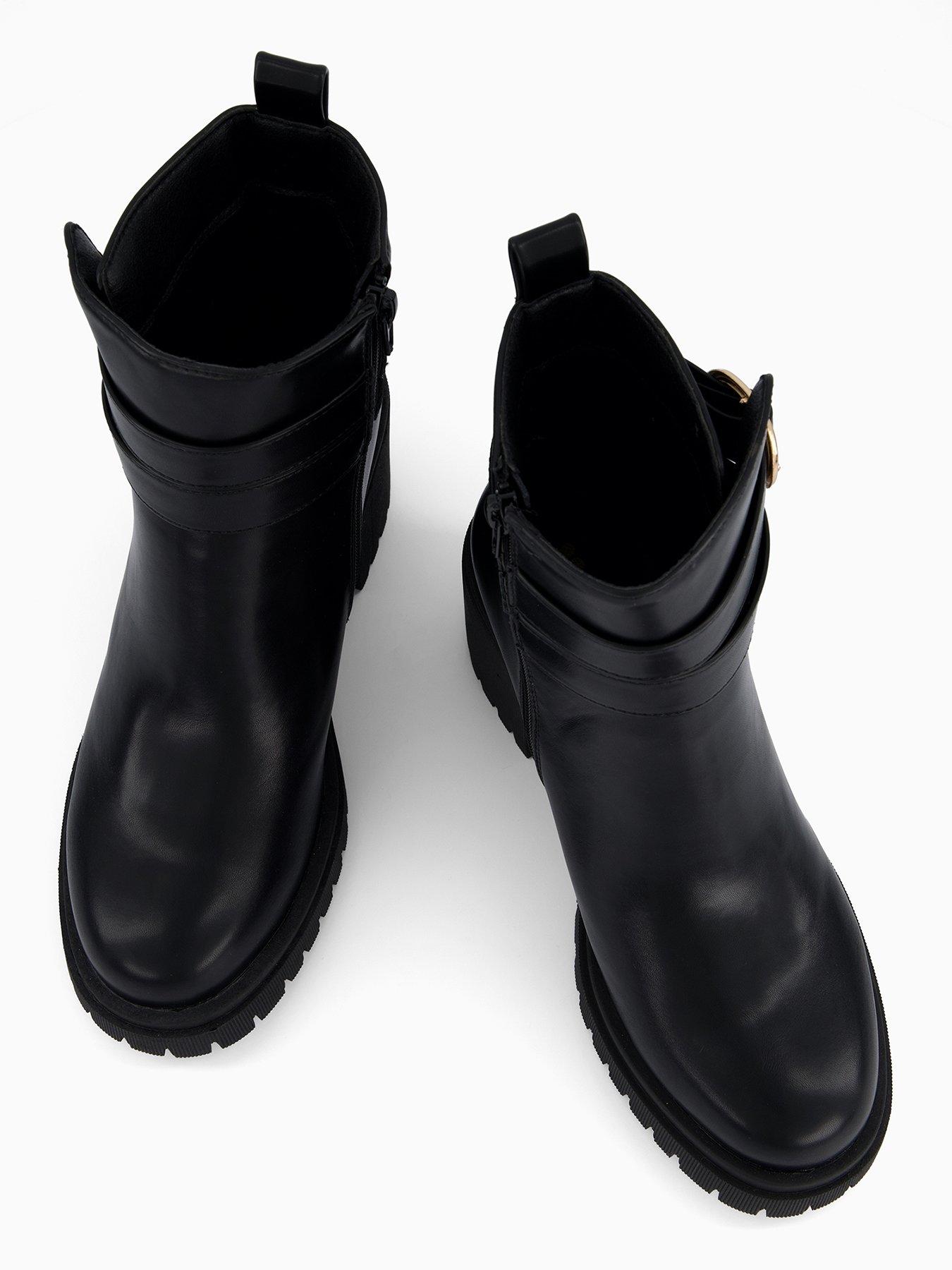 Image 3 of 7 of V by Very Wide Fit Block Heel Chunky Chelsea Ankle Boot - Black