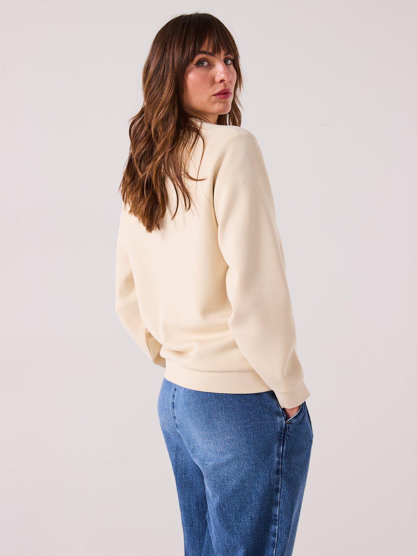 Image 2 of 6 of Armani Exchange Logo Sweatshirt - Beige