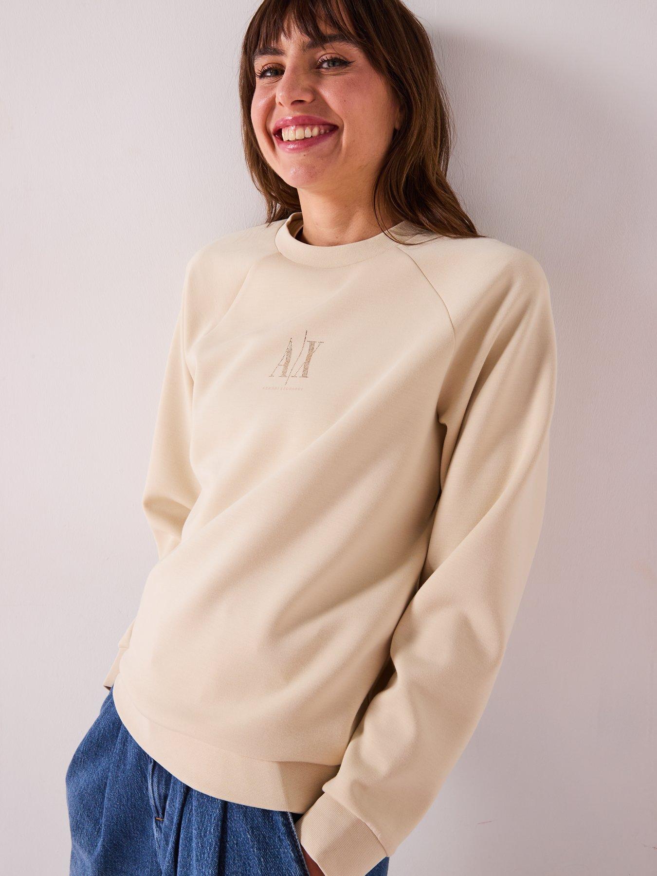 Image 4 of 6 of Armani Exchange Logo Sweatshirt - Beige