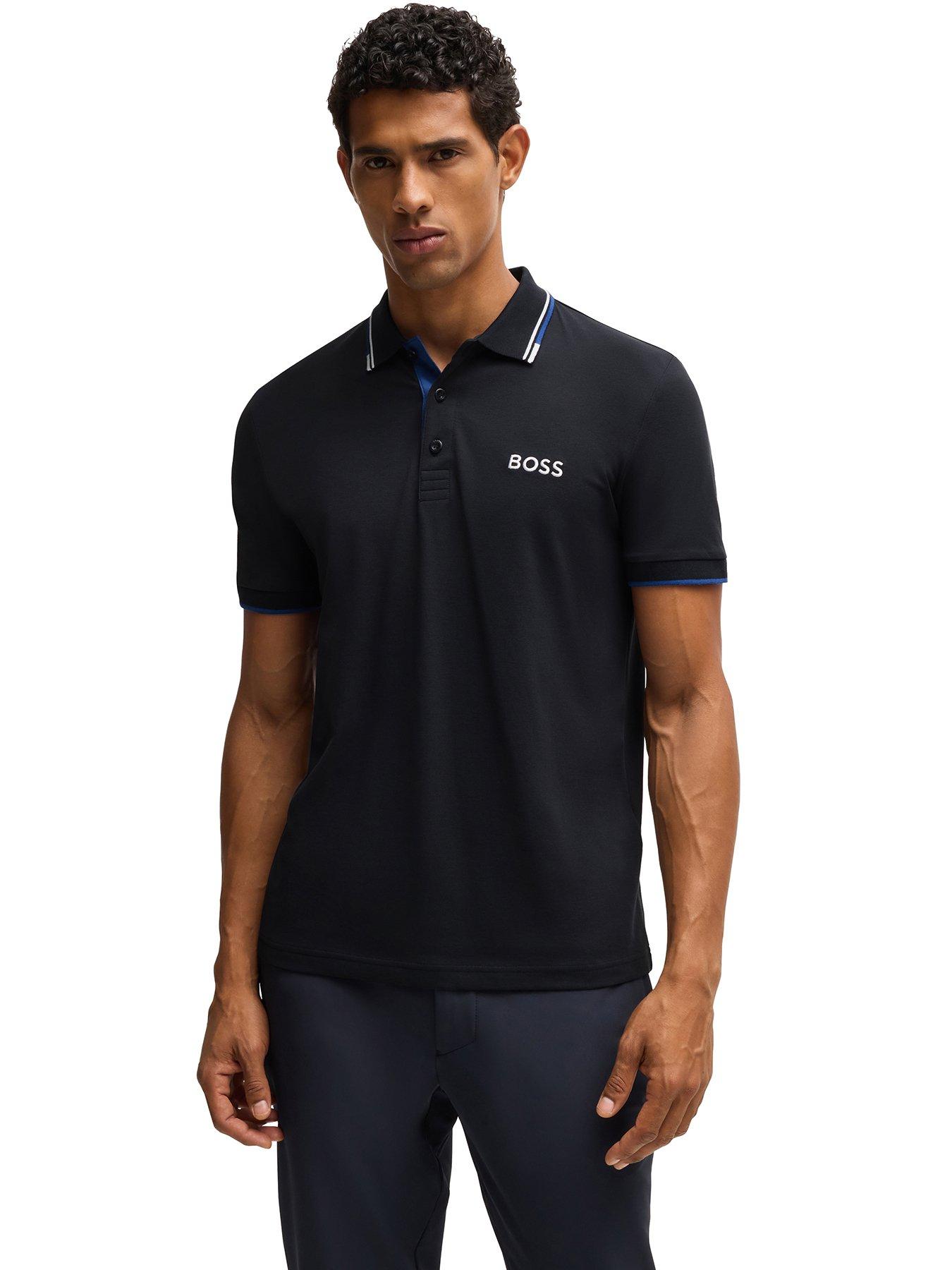 Image 1 of 4 of BOSS Mens Golf Paddy Pro Regular Fit Polo Shirt - Dark Blue