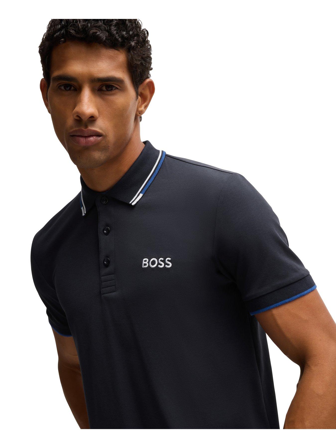 Image 4 of 4 of BOSS Mens Golf Paddy Pro Regular Fit Polo Shirt - Dark Blue