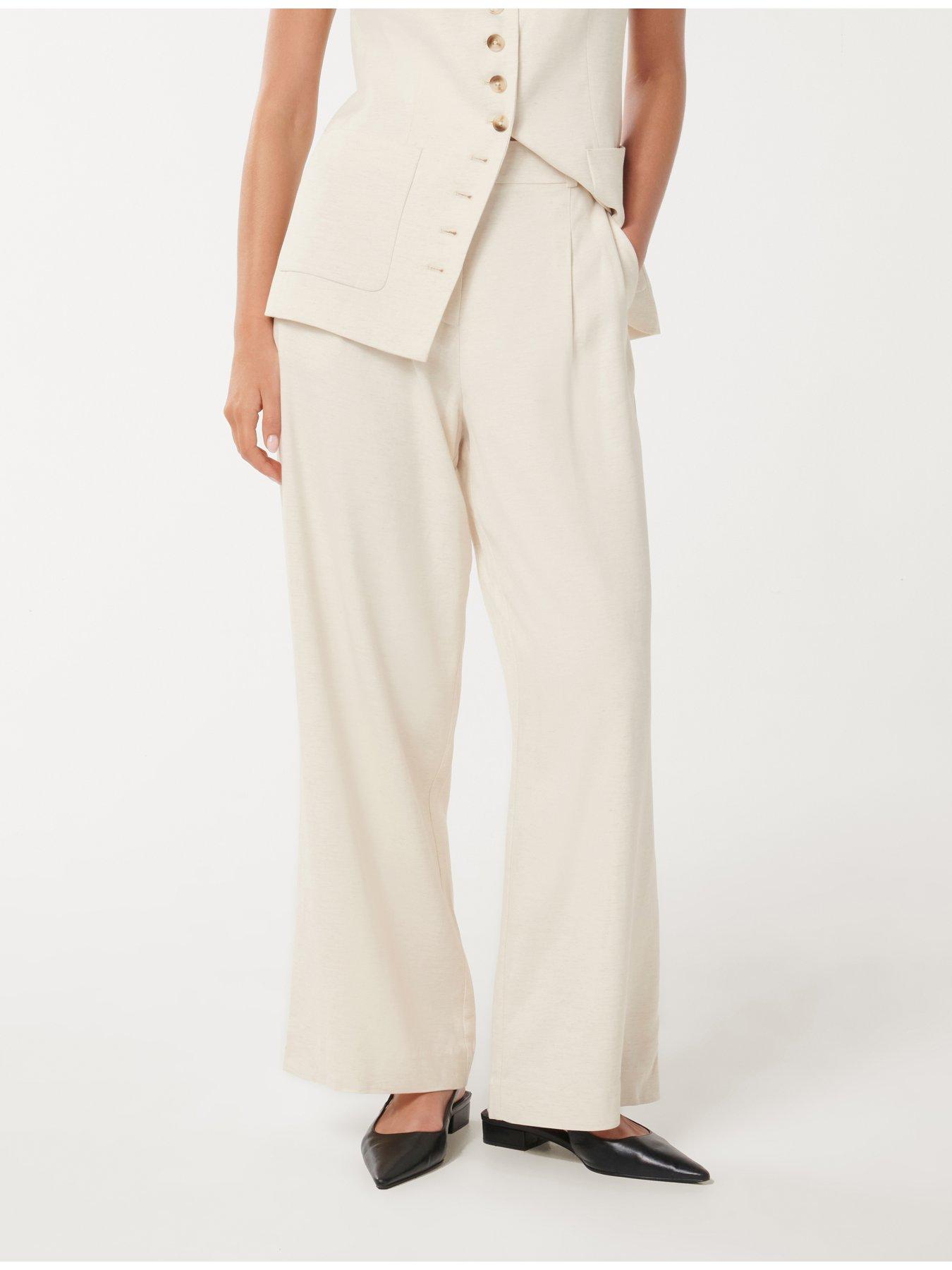 Forever New Macie Wide Leg Pants - Cream