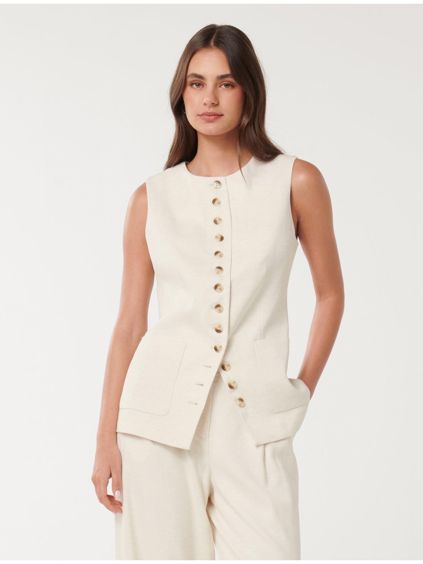 Forever New Cian Waistcoat - Cream