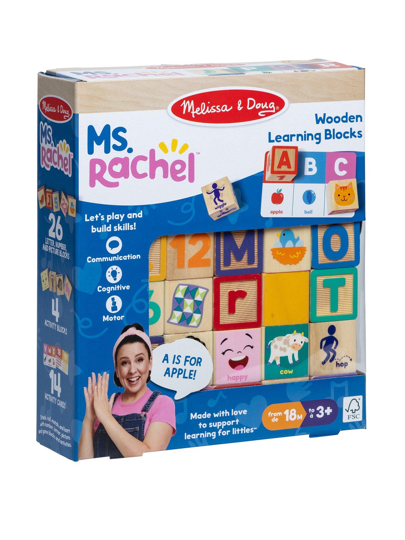 Image 1 of 8 of Melissa & Doug Ms. Rachel Wooden Learning&nbsp;Blocks + Activity Cards