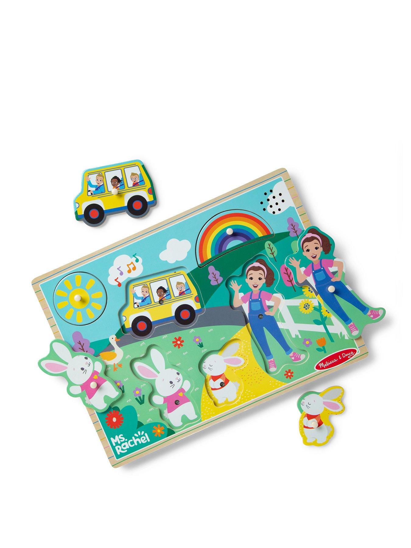 Image 1 of 8 of Melissa & Doug Ms. Rachel Sound Puzzle &ndash; 6-Piece Wooden Puzzle with Light-Activated Sounds
