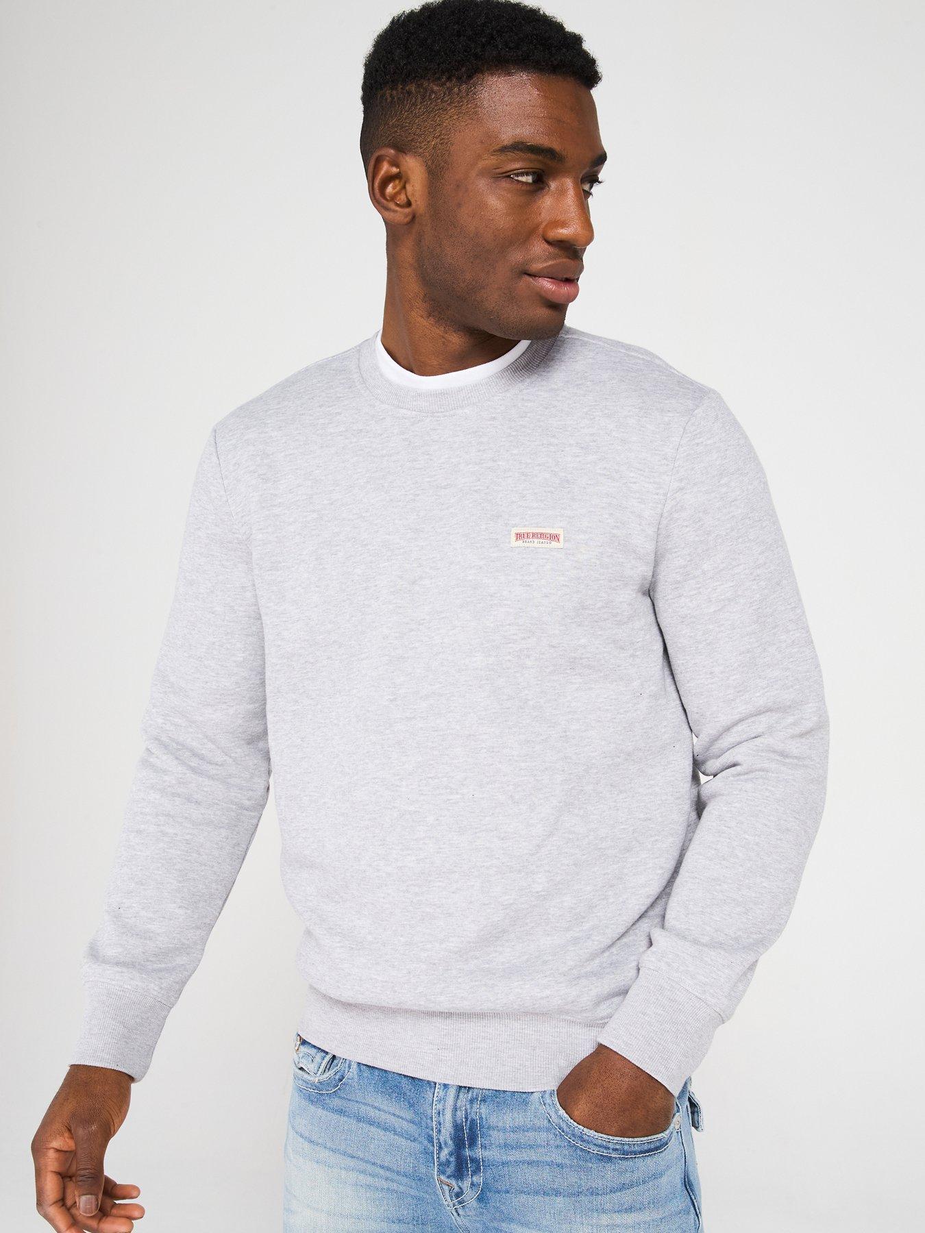 Image of TRUE RELIGION Original Label Crew Neck Sweatshirt - Grey