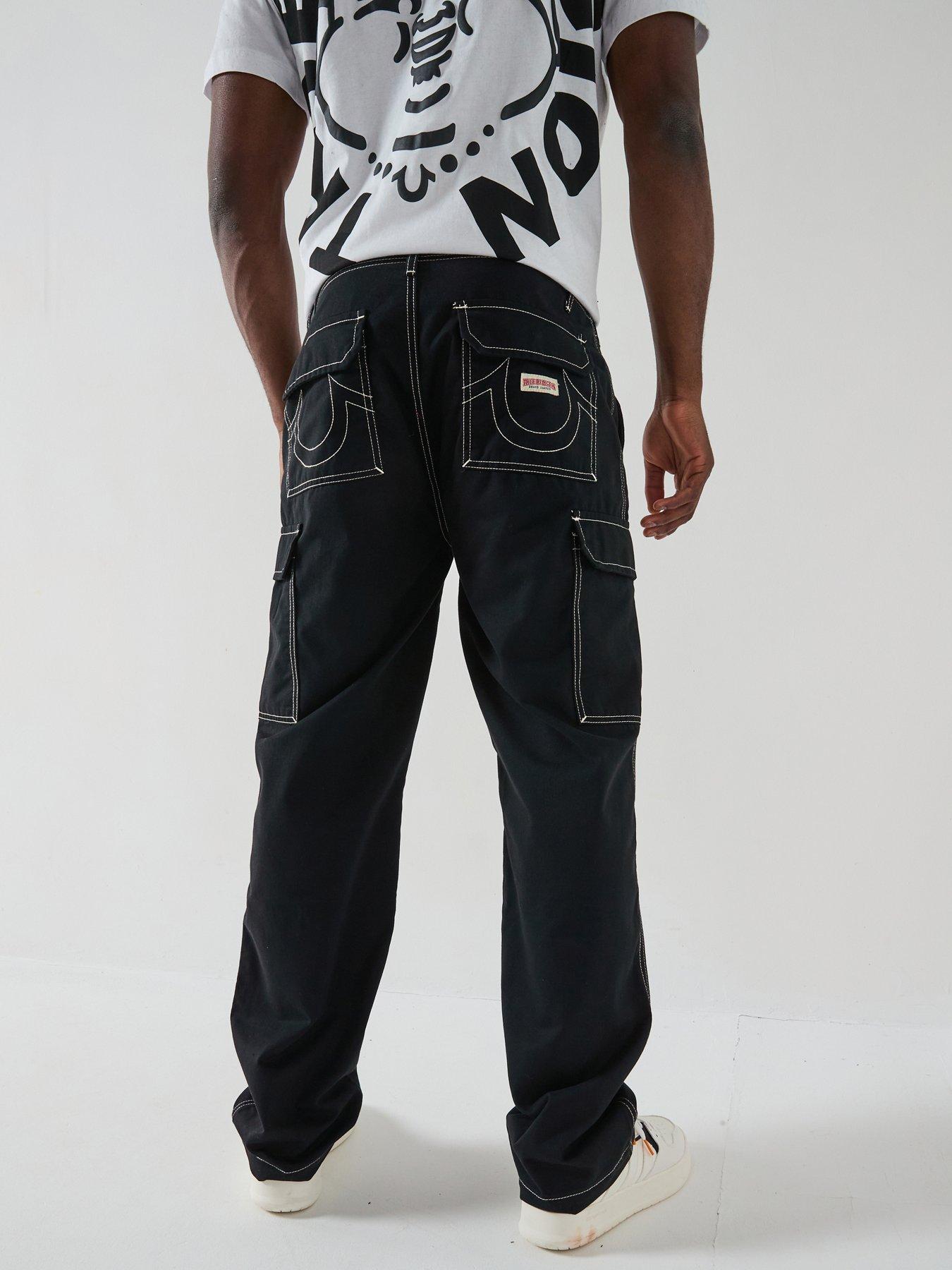 Image of TRUE RELIGION Big T Cargo Trousers - Black