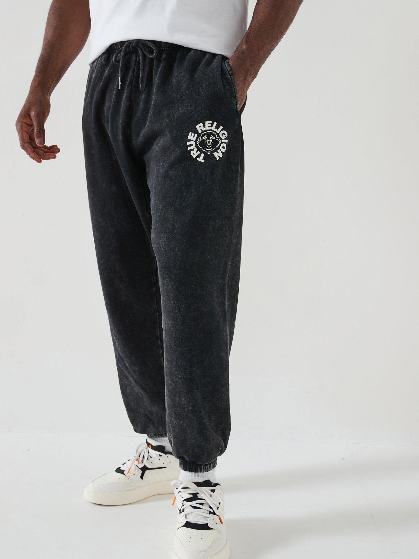 Image 1 of 6 of TRUE RELIGION Buddha Face Joggers - Black