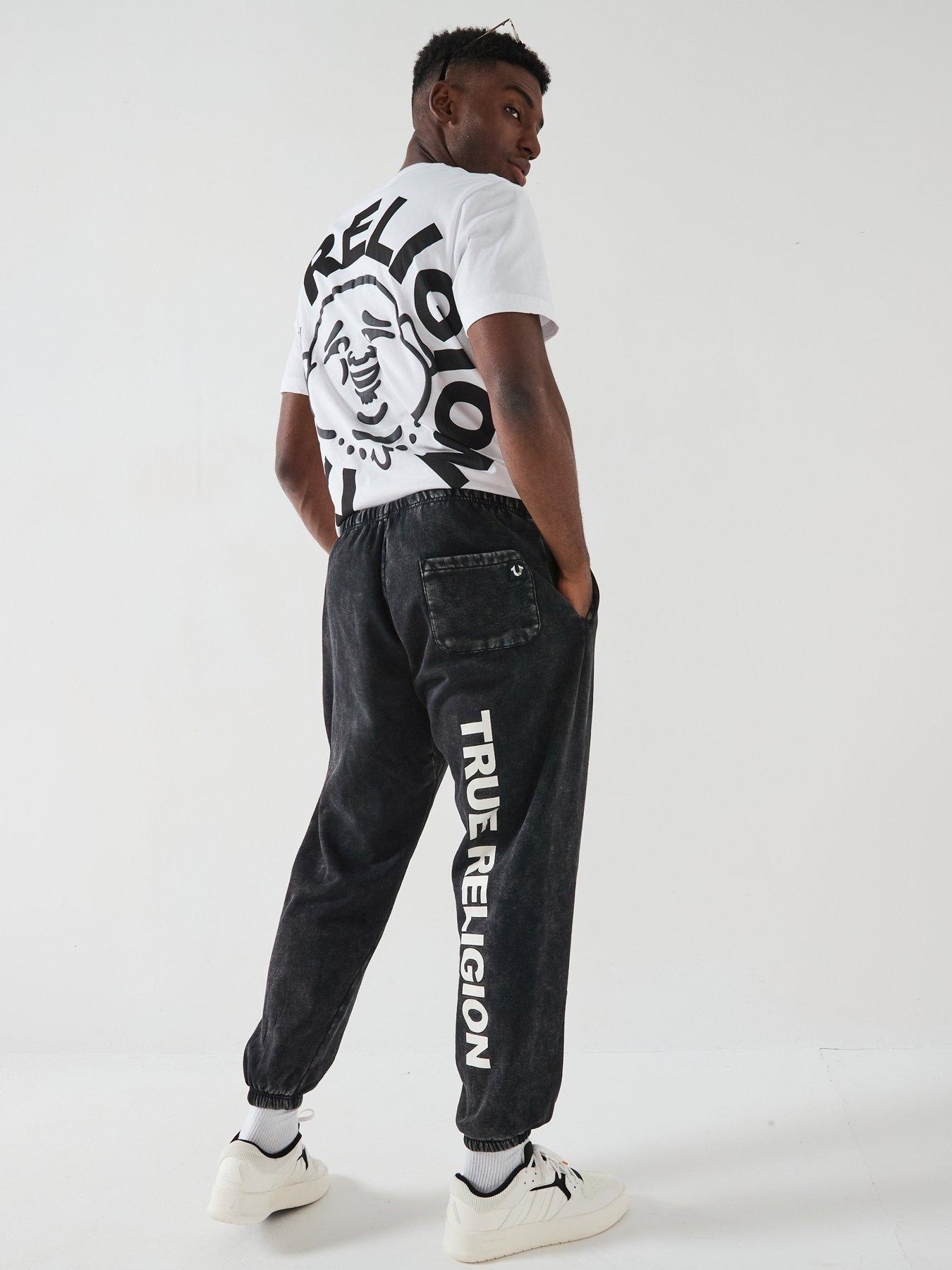 Image 4 of 6 of TRUE RELIGION Buddha Face Joggers - Black