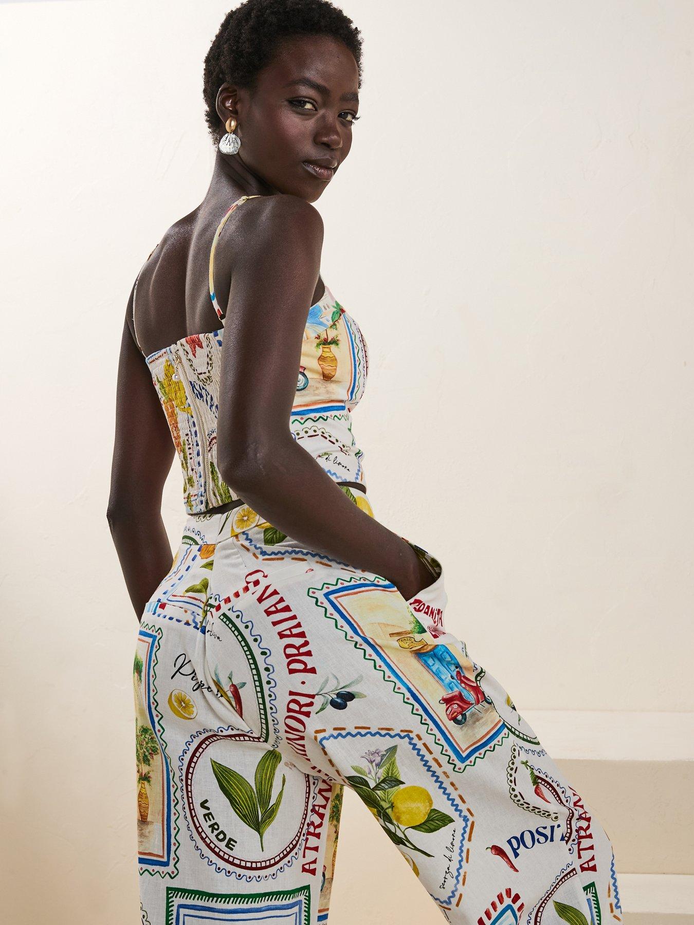 Image 2 of 6 of Forever New Francine Printed Crop Top - Multi
