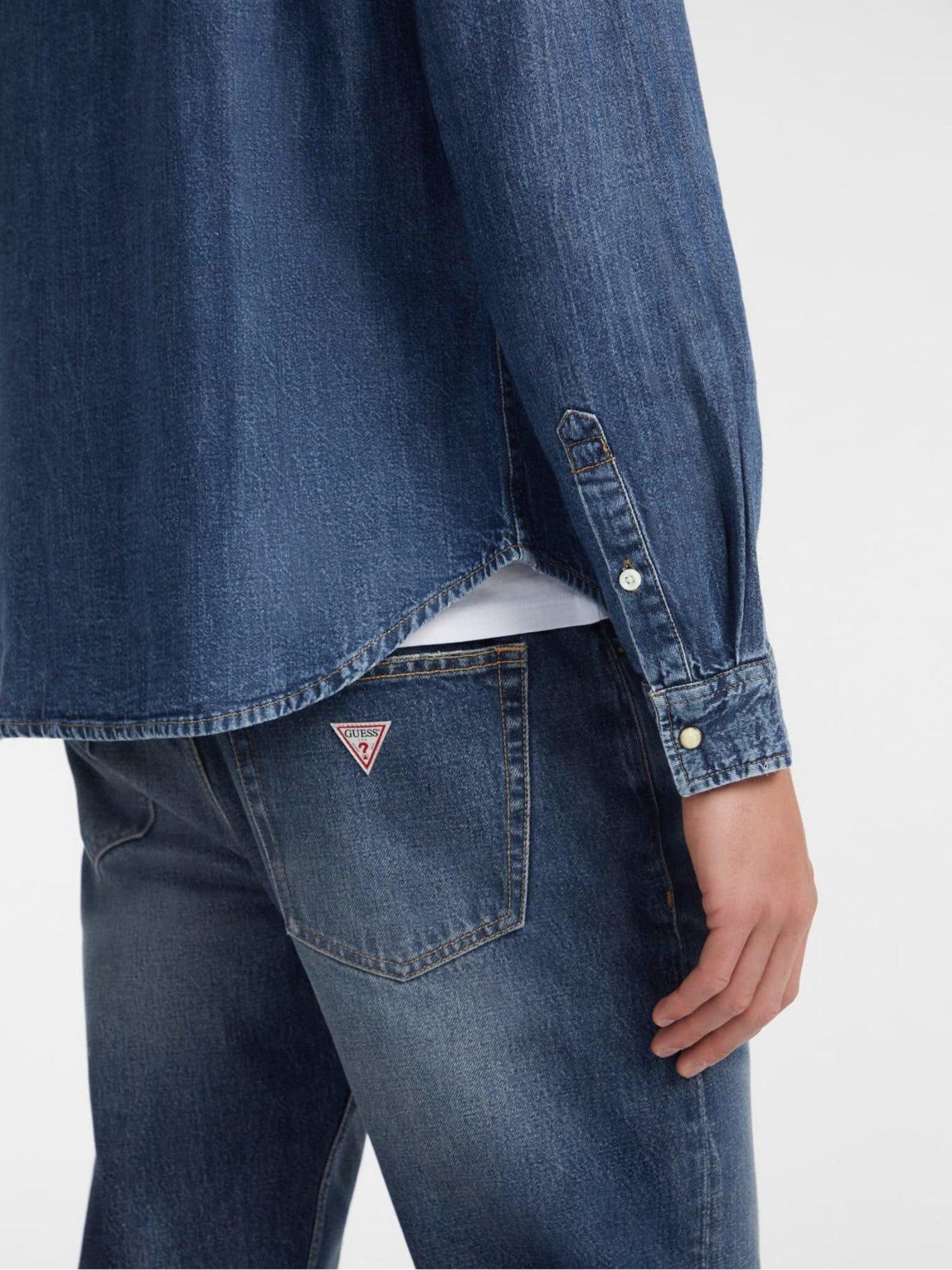 guess-jeans-slim-long-sleeve-denim-shirt--blueoutfit