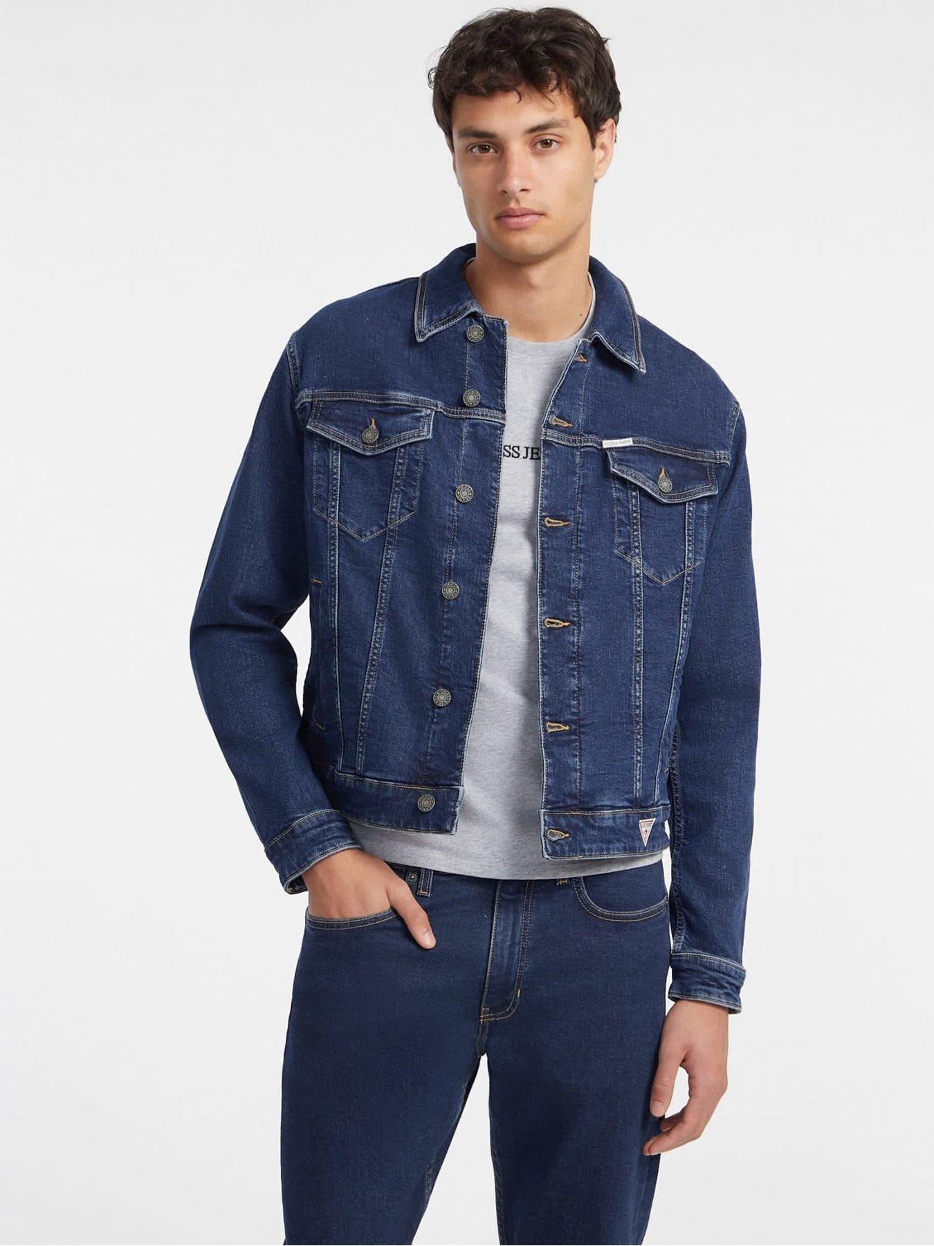 undefined Guess Jeans Slim Fit Trucker Denim Jacket-dark Blue
