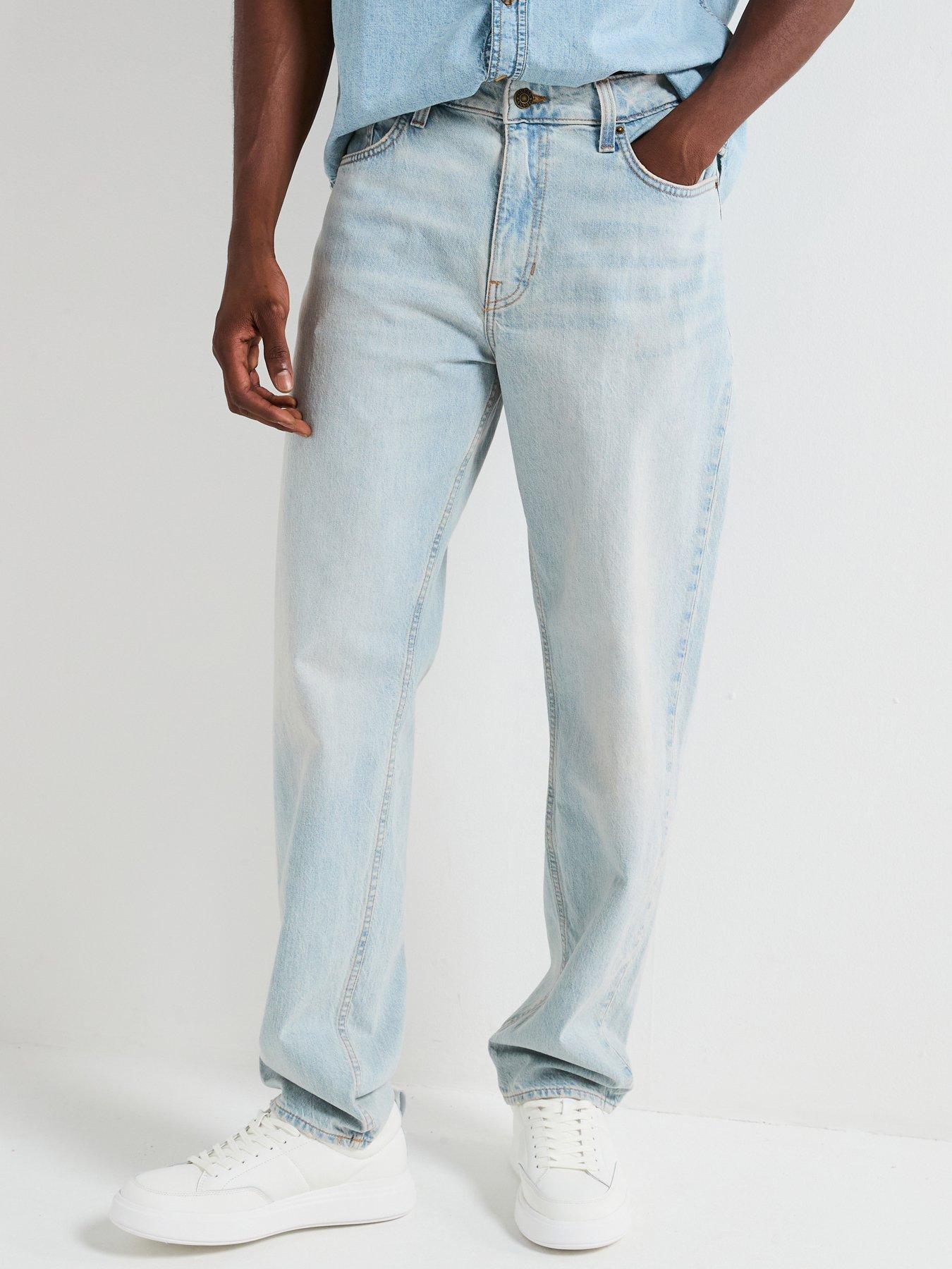 Guess Jeans G15 Relaxed Taper Fit Jeans- Light Blue