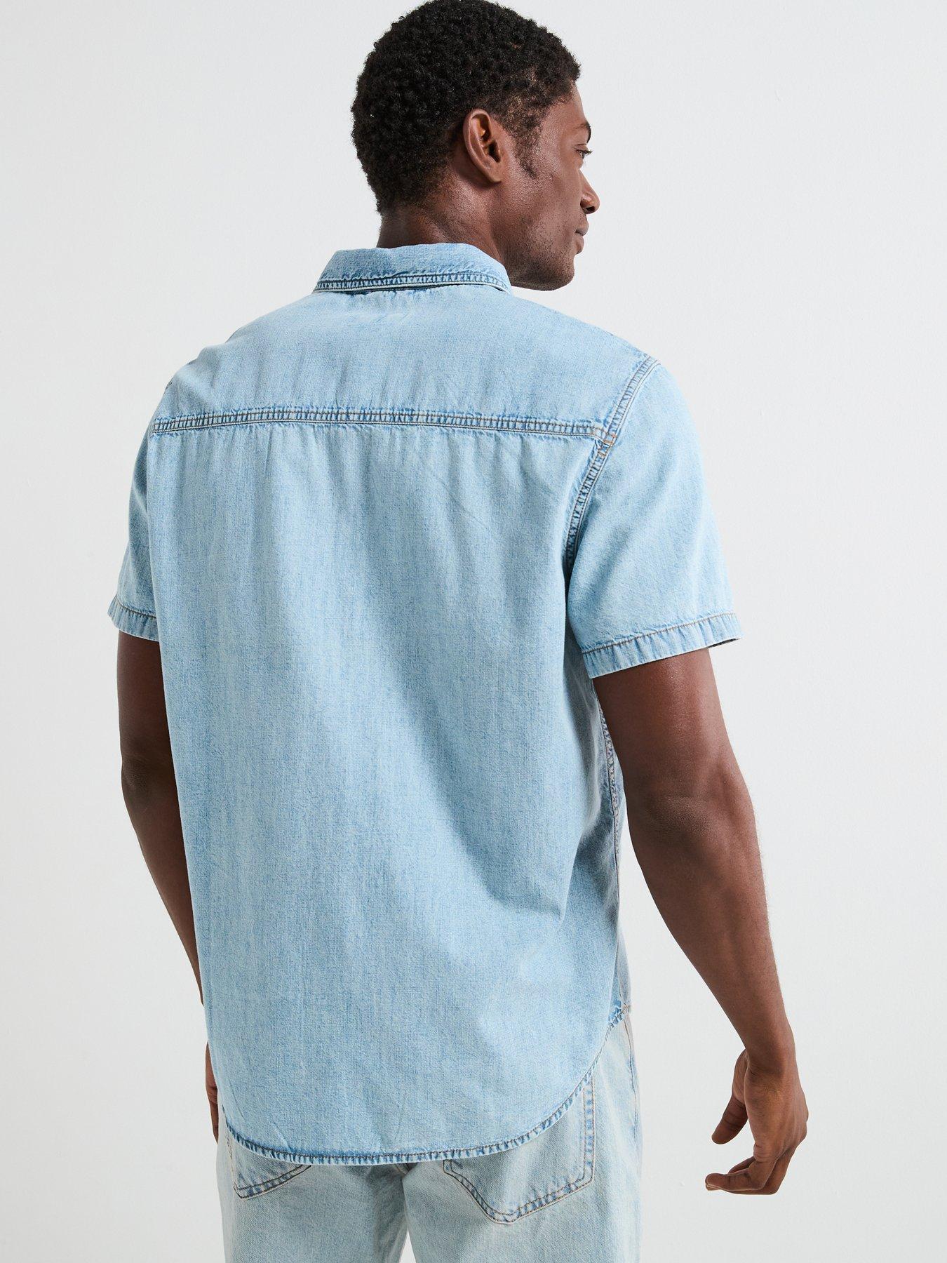 guess-regular-short-sleeve-denim-shirt--light-bluestillFront