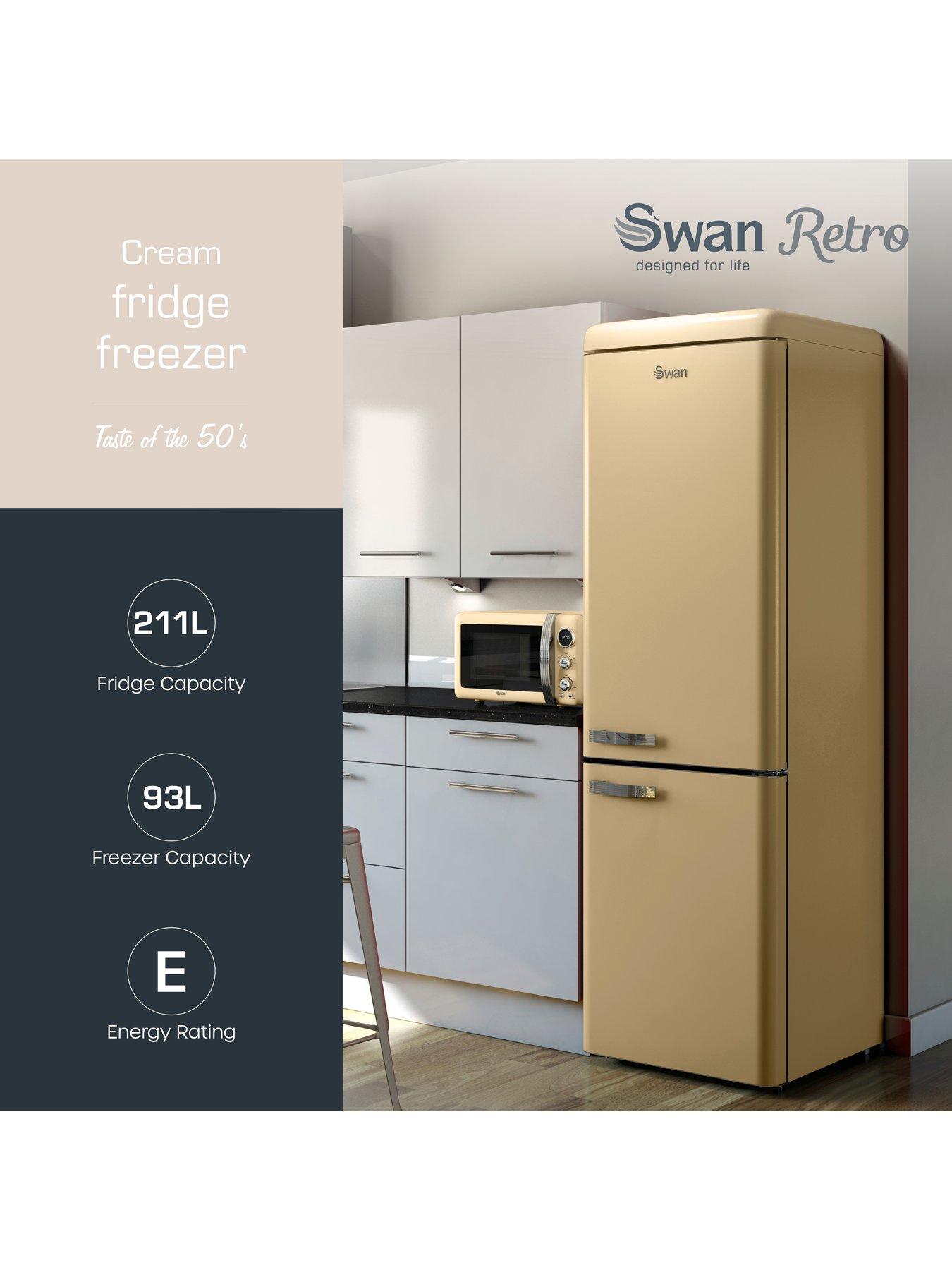Image 2 of 8 of Swan Swan SR11020CNE Retro Cream Fridge Freezer 304L