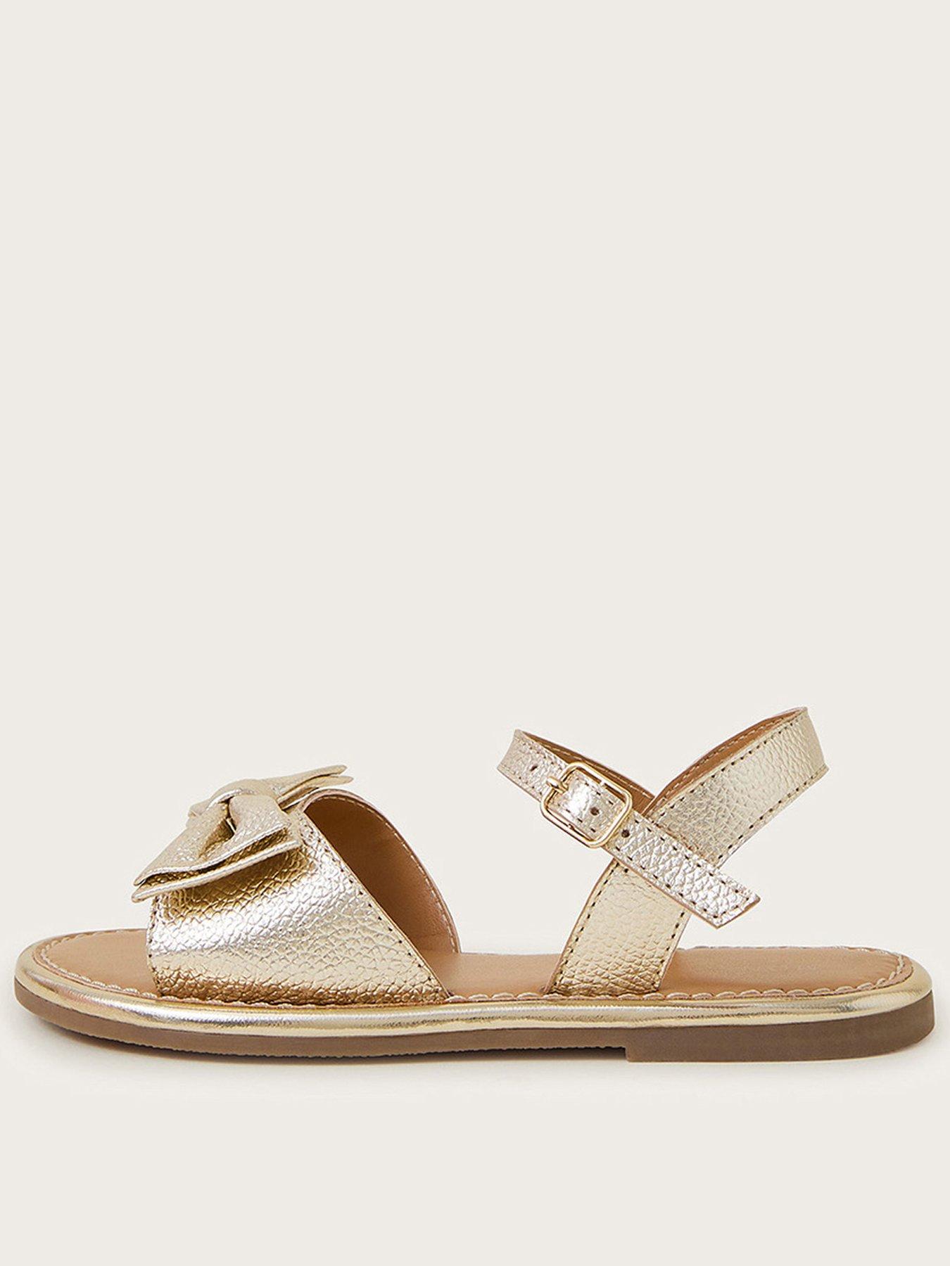 Image of Monsoon Girls Leather Bow Sandal - Gold