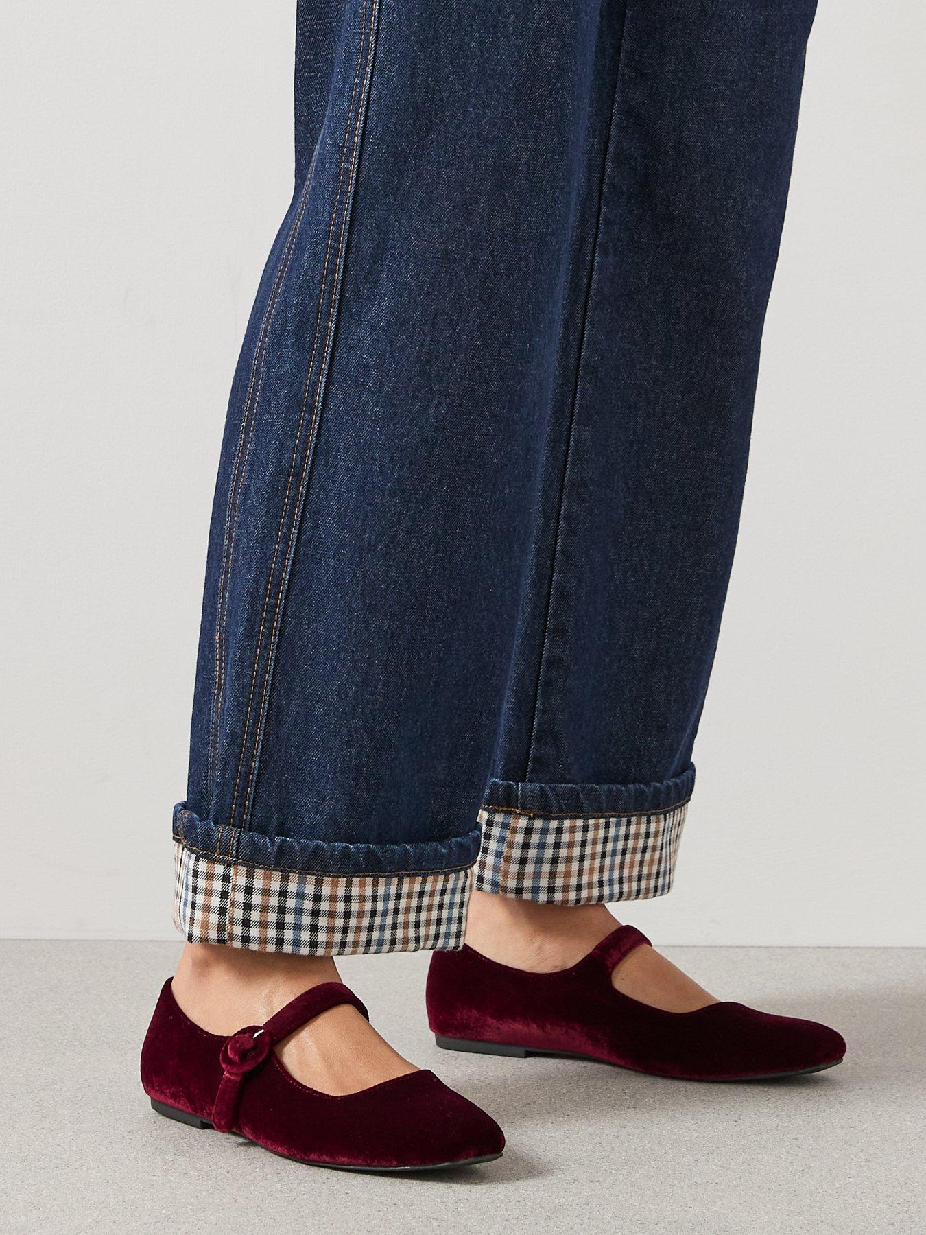 V by Very Velvet Ballet Pumps - Red Velvet