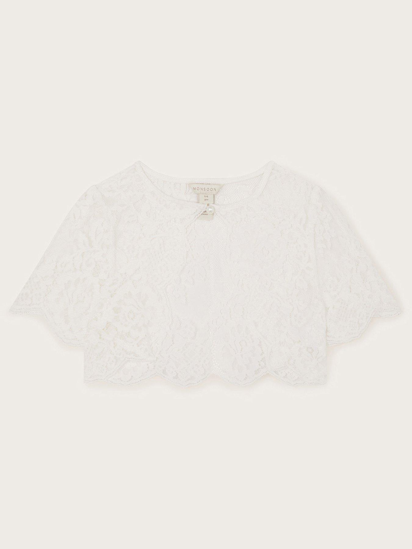 undefined Girls Lola Lace Bridesmaid Cover Up - Ivory