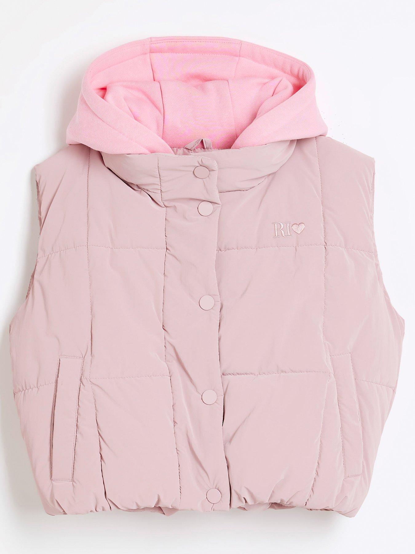 River Island Girls Padded Hooded Gilet Pink Very Ireland