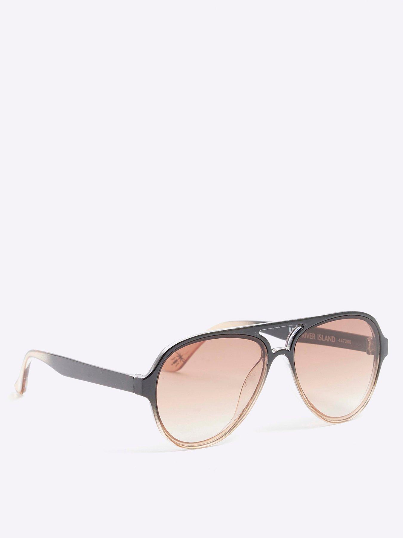 Image 1 of 3 of River Island Boys Ombre Aviator Sunglasses - Black