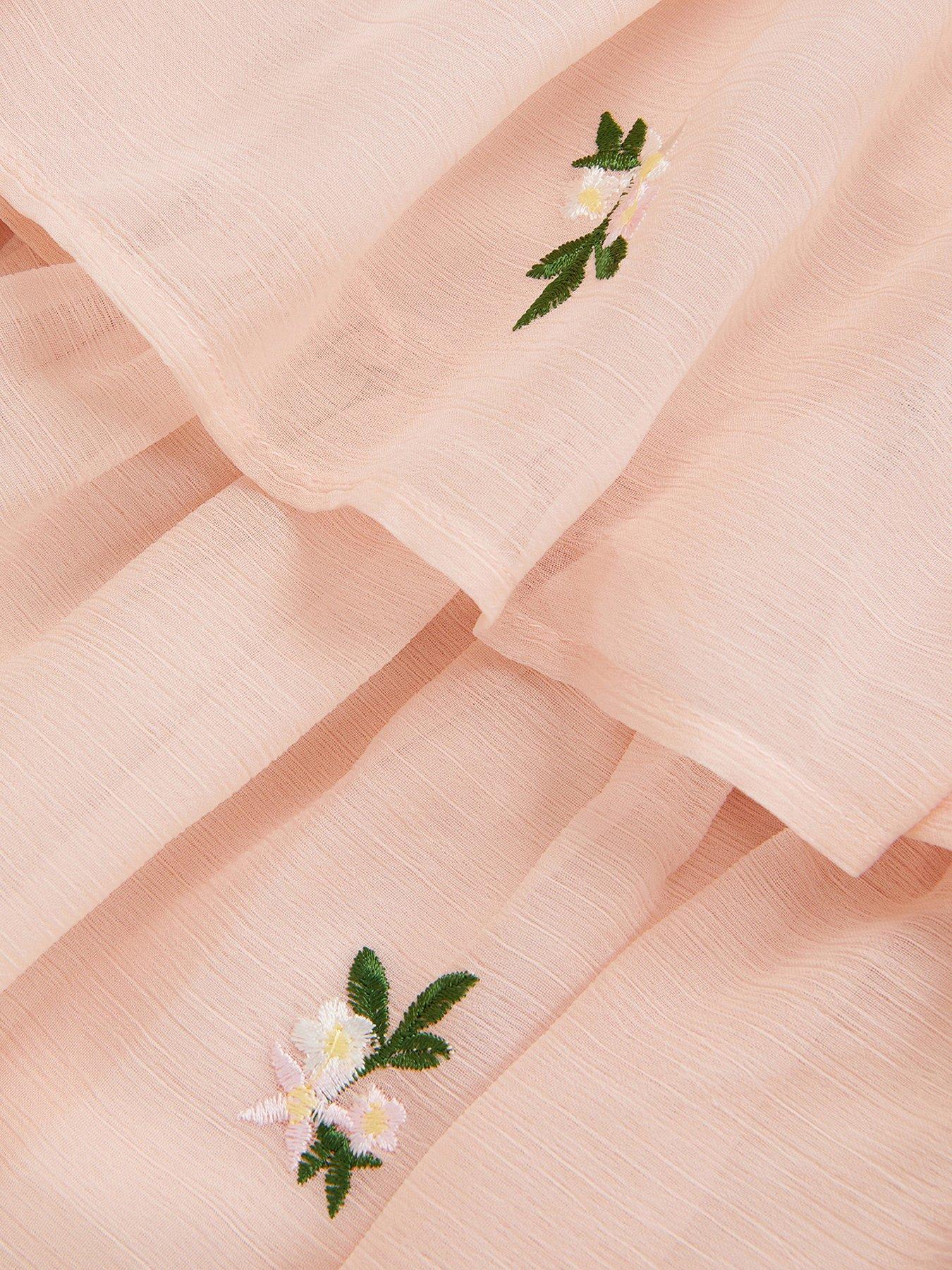 Image 4 of 4 of Monsoon Girls Katinka Embroidered Tiered Dress - Pink