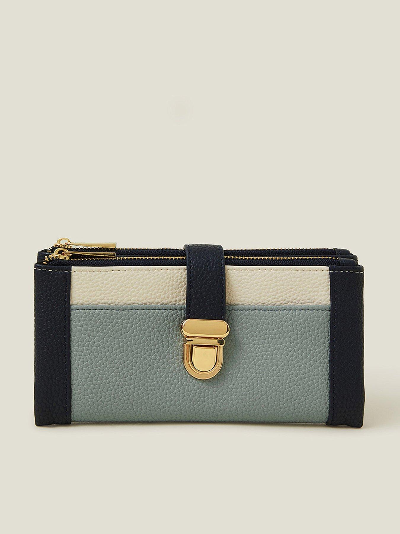 Image 1 of 3 of Accessorize Push Lock Wallet - Blue