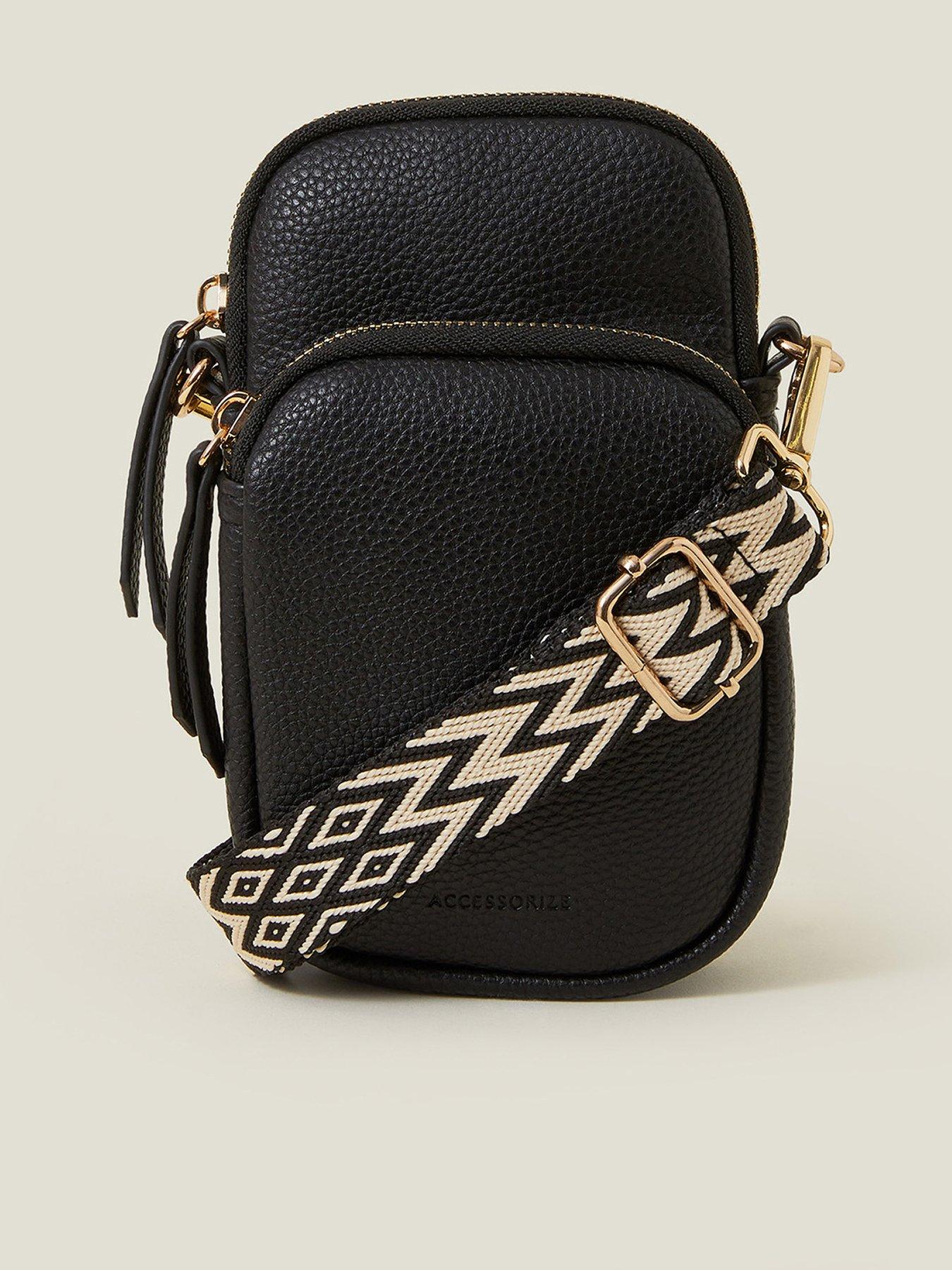 accessorize-webbing-strap-phone-bag-black