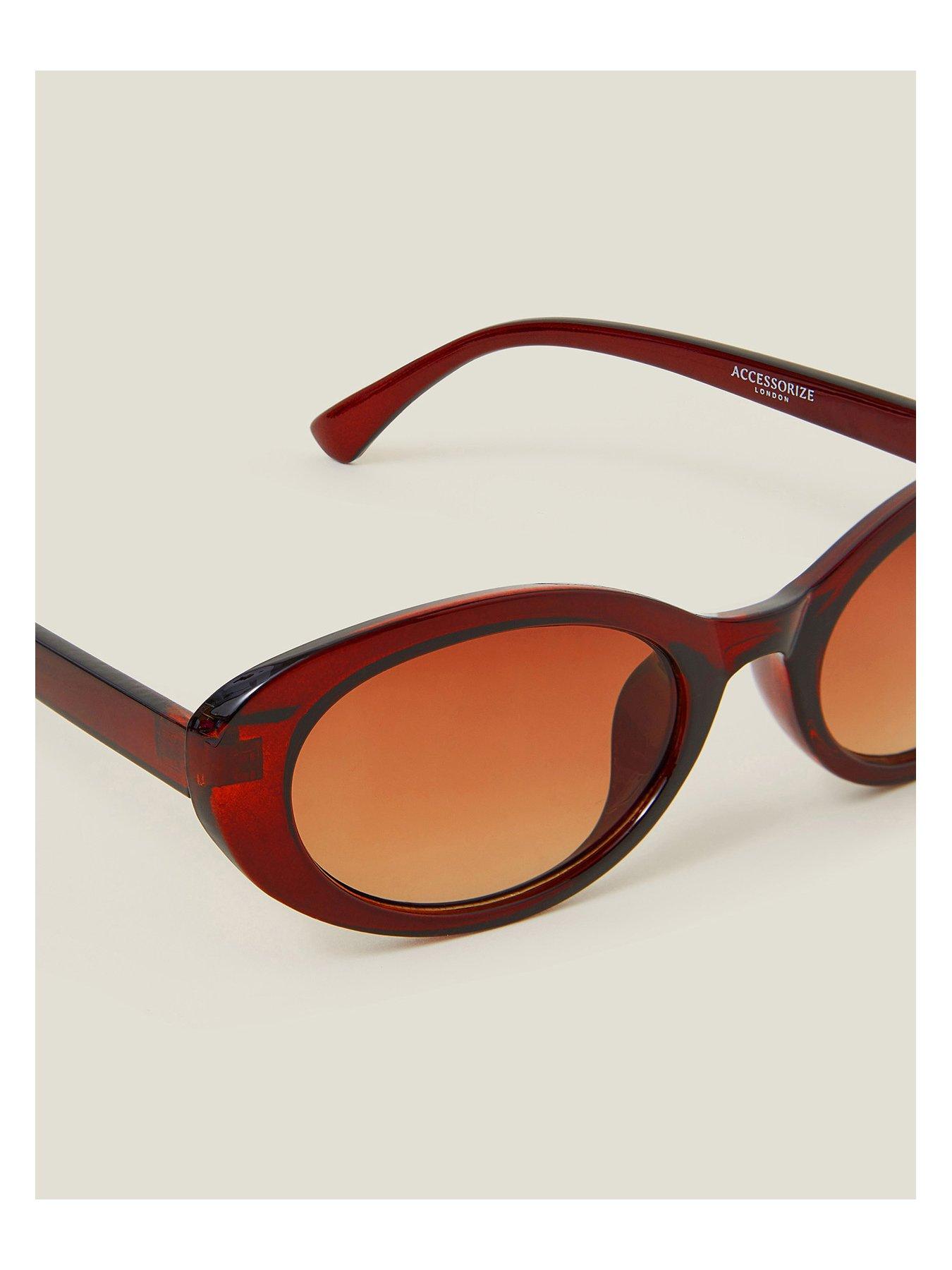Image 3 of 3 of Accessorize Oval Brown Sunglasses - Brown