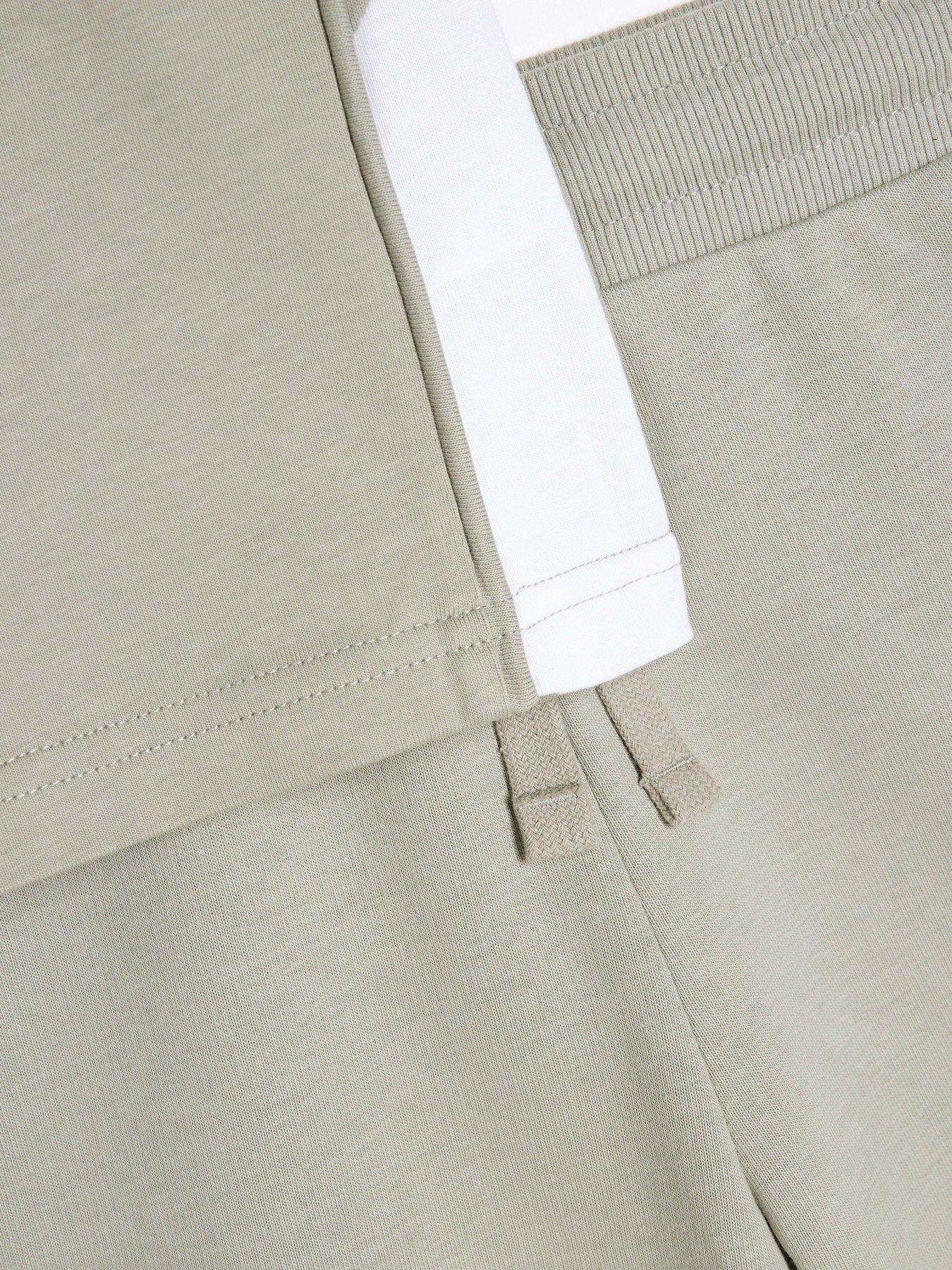 Image 4 of 5 of River Island Boys Block Piped T-shirt And Short Set - Khaki