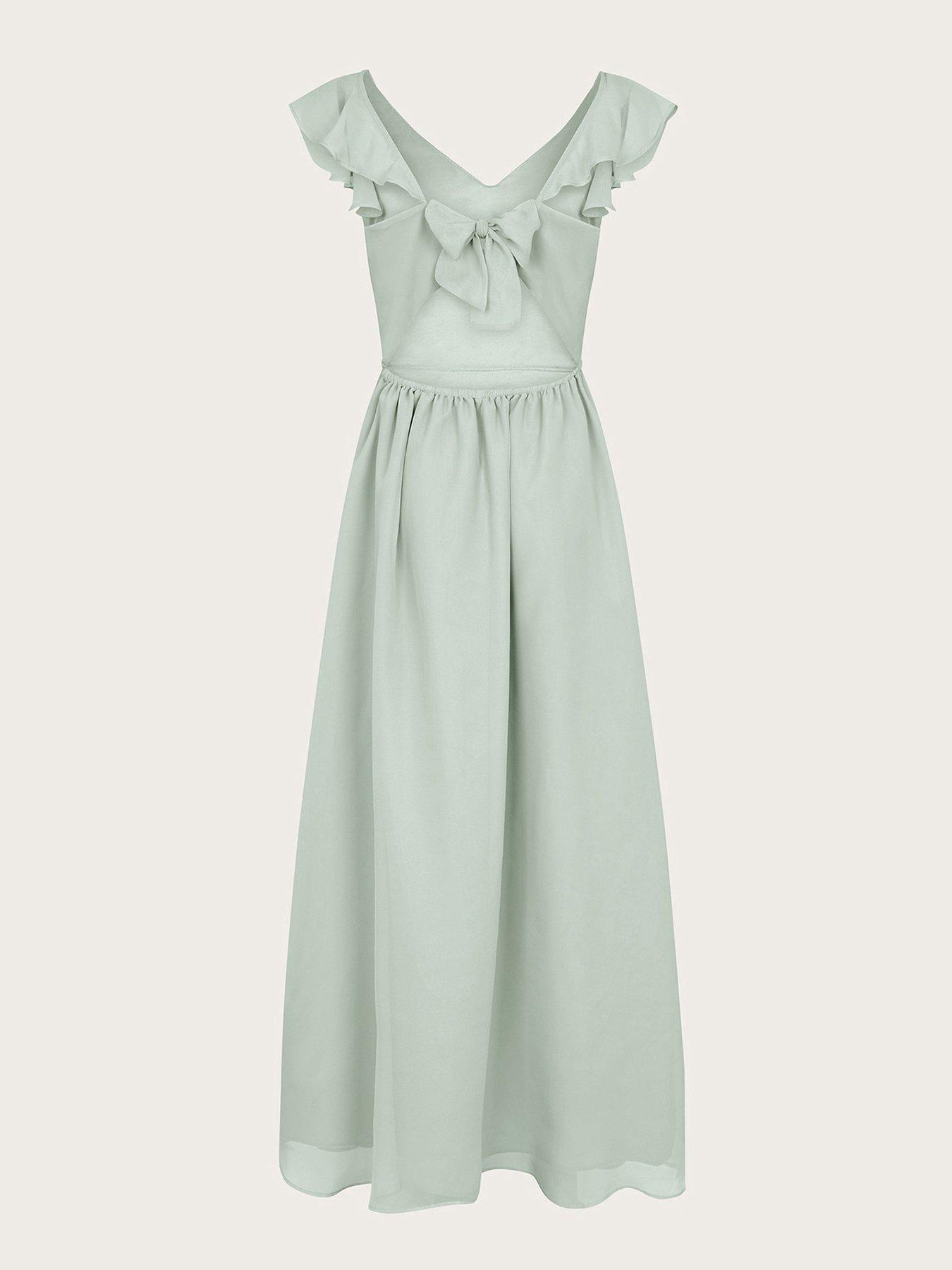 Image 3 of 4 of Monsoon Girls Indie Tie Back Prom Dress - Sage