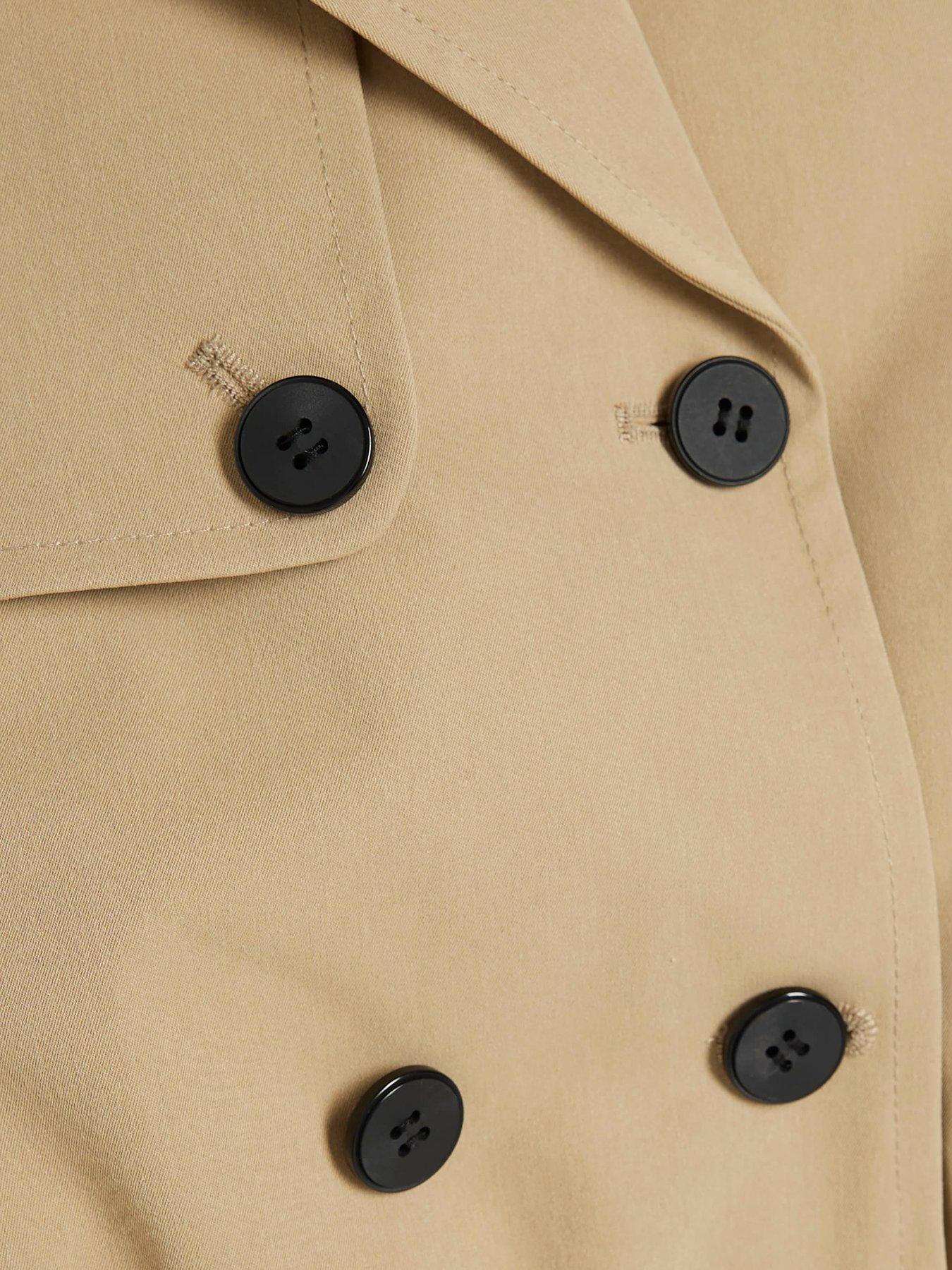 Image 4 of 6 of River Island Girls Bubble Hem Trench Coat - Beige