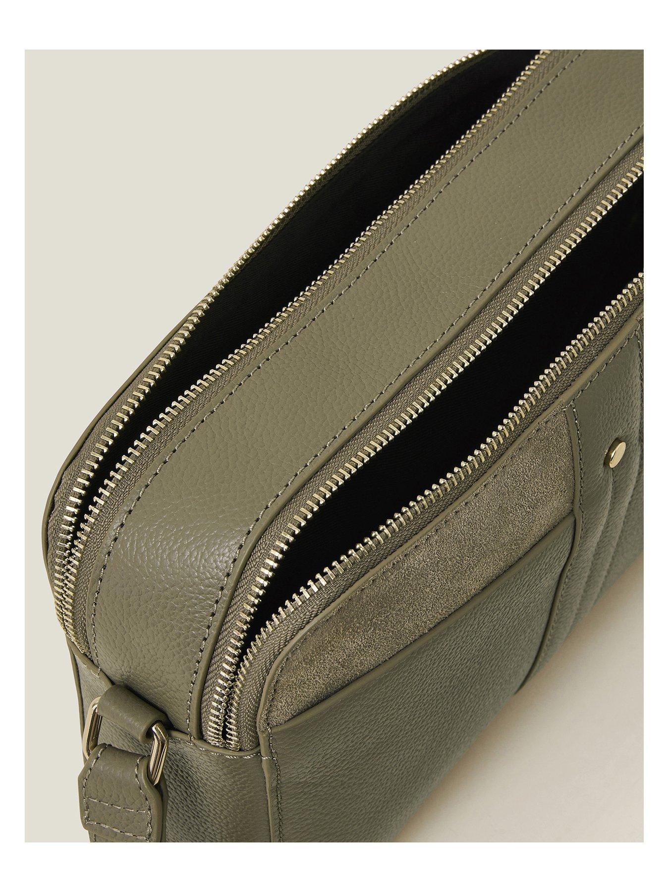 accessorize-leather-double-zip-cross-body-khakidetail