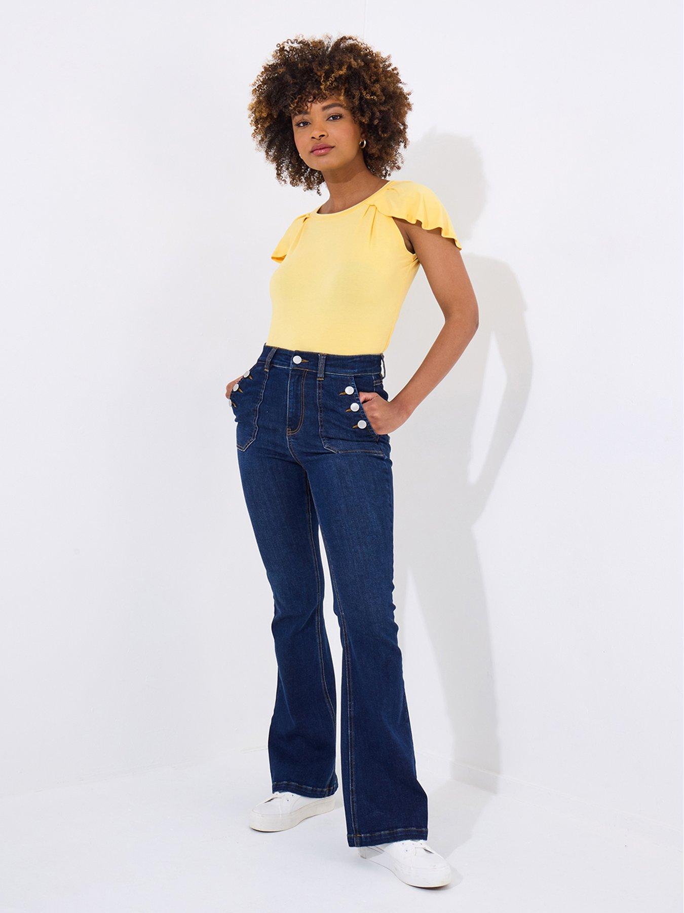 joe-browns-freya-flutter-sleeve-jersey-top-yellowstillFront