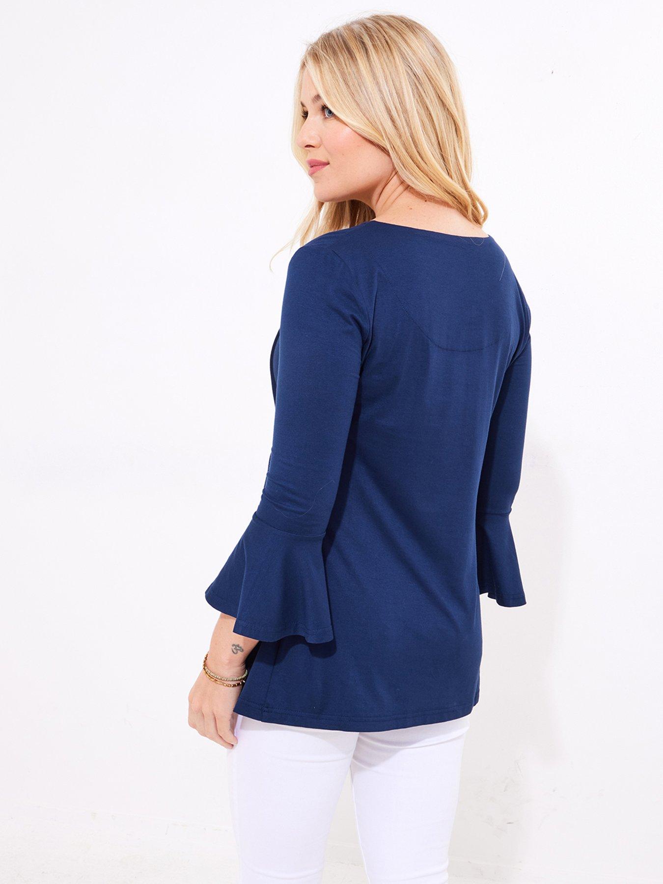 Image 3 of 5 of Joe Browns Beautiful Button Longline Jersey Top - Navy