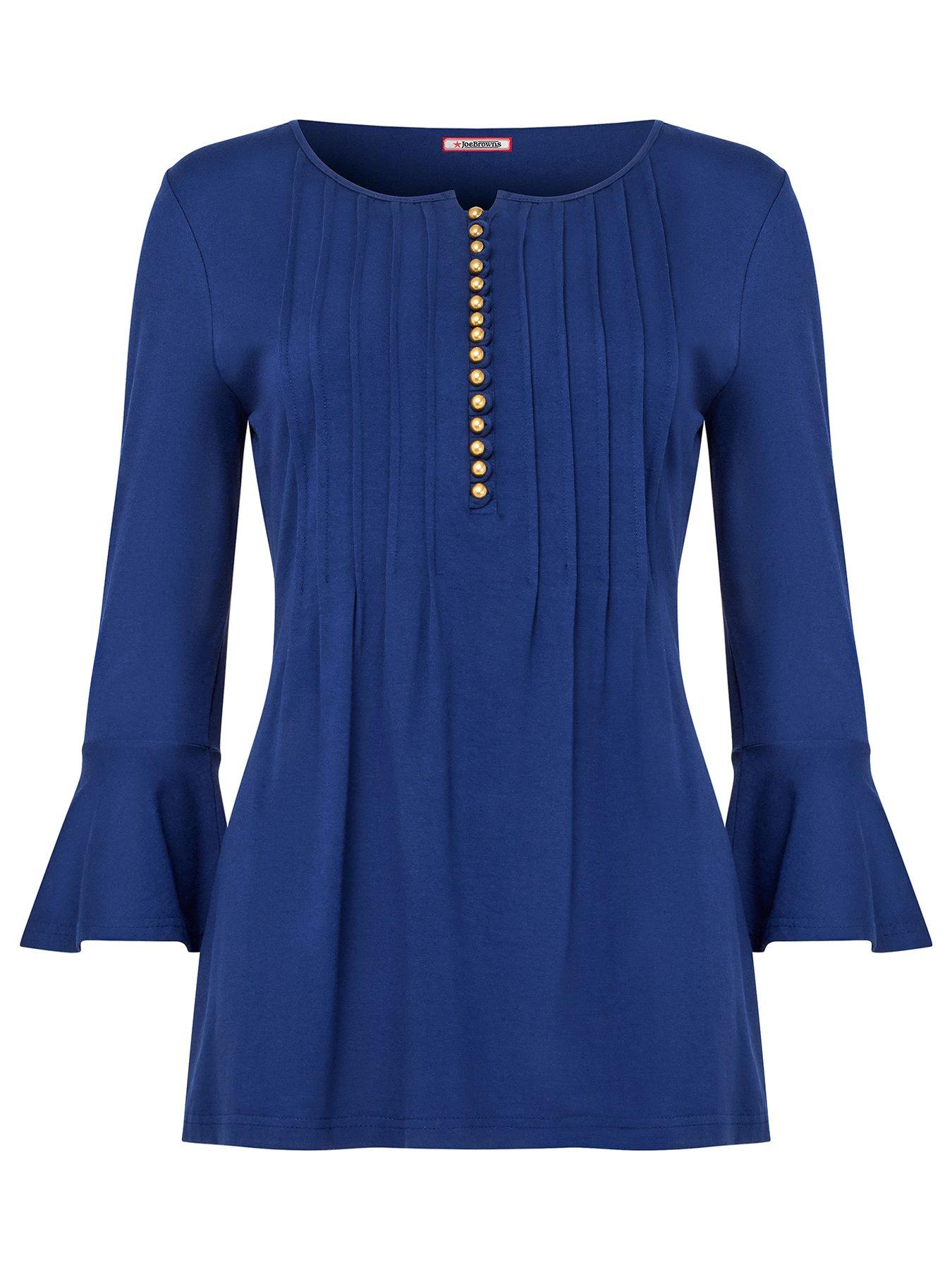 Image 5 of 5 of Joe Browns Beautiful Button Longline Jersey Top - Navy