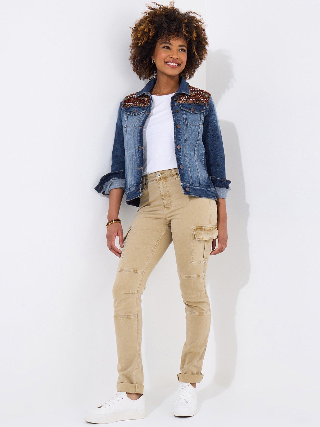 Image 1 of 5 of Joe Browns Carla Slim Fit Cargo Pants - Stone