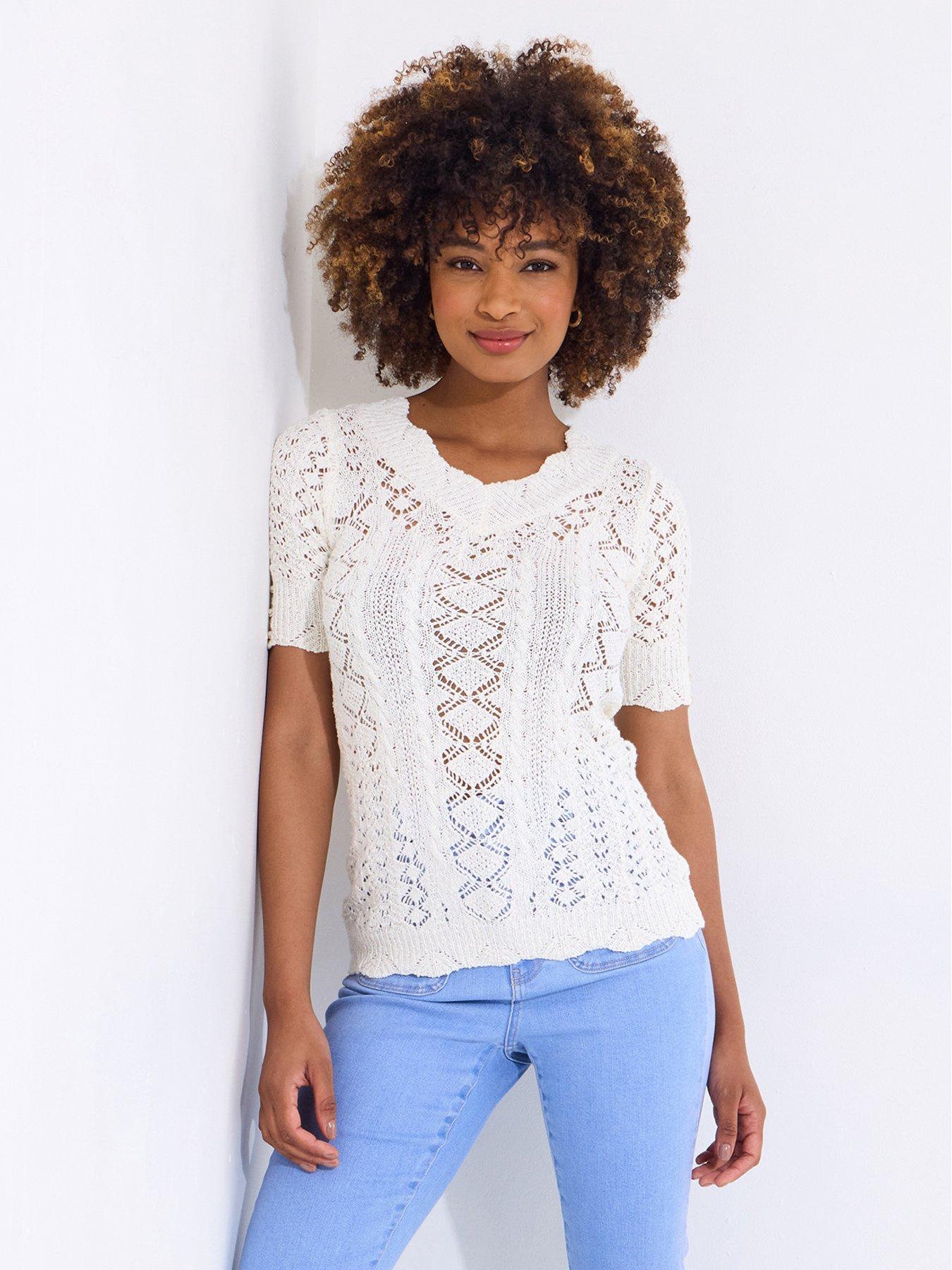 joe-browns-lola-short-sleeve-patterned-knit-jumper-cream