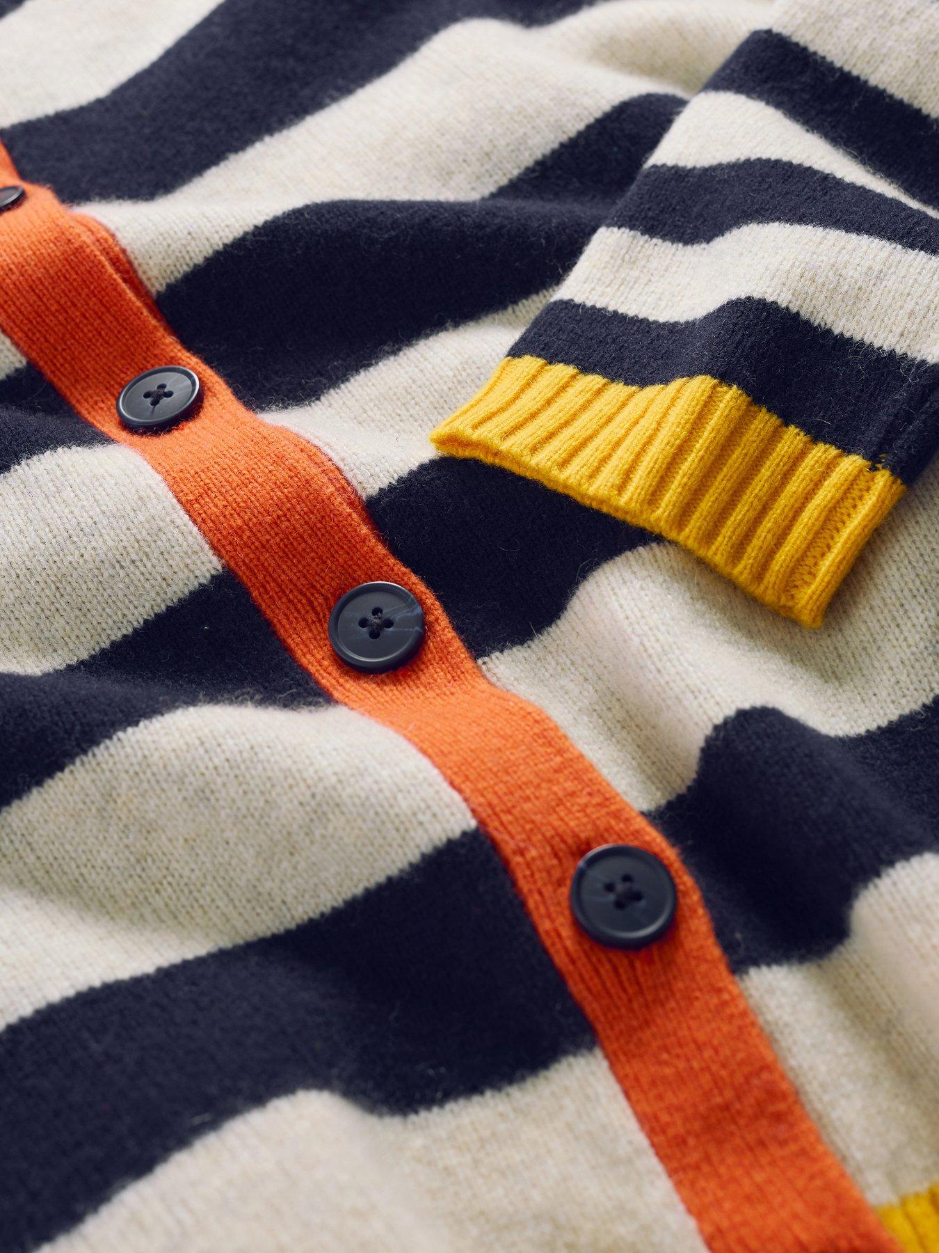 Image 5 of 5 of Seasalt Cornwall Pinwell Stripe Lambswool Cardigan - Navy