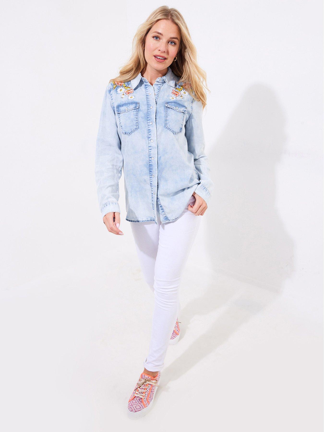 joe-browns-daisy-embroidered-denim-shirt-bluedetail