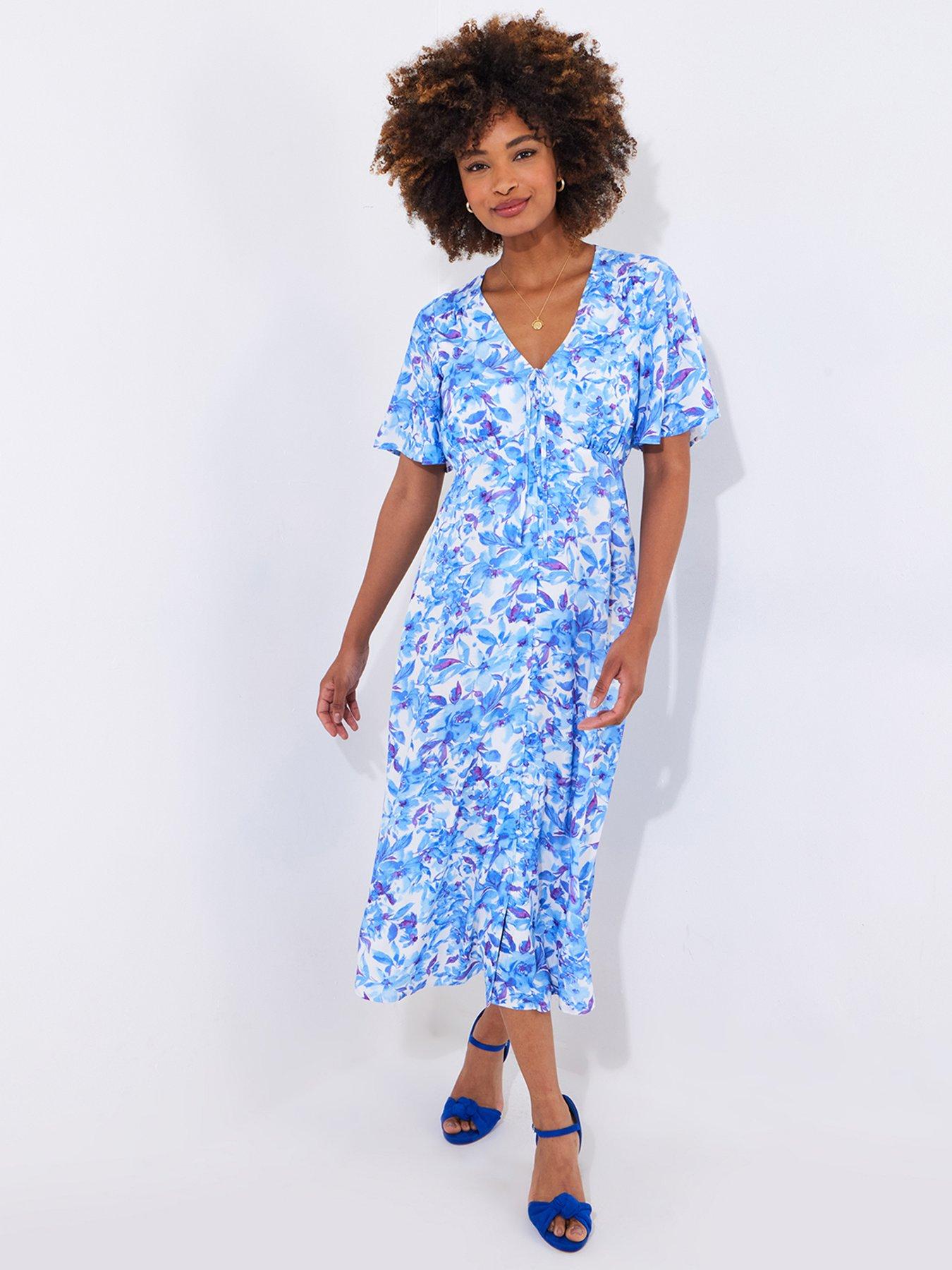 Image 4 of 5 of Joe Browns Olivia Floral Printed Midi Dress - Blue